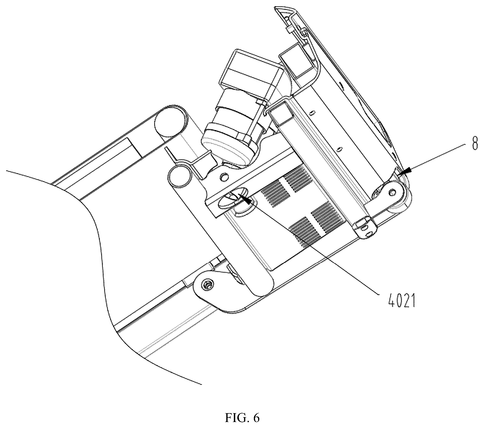 Patent US12318658 Figure 5 – Automatic chassis lifting mechanism for treadmill