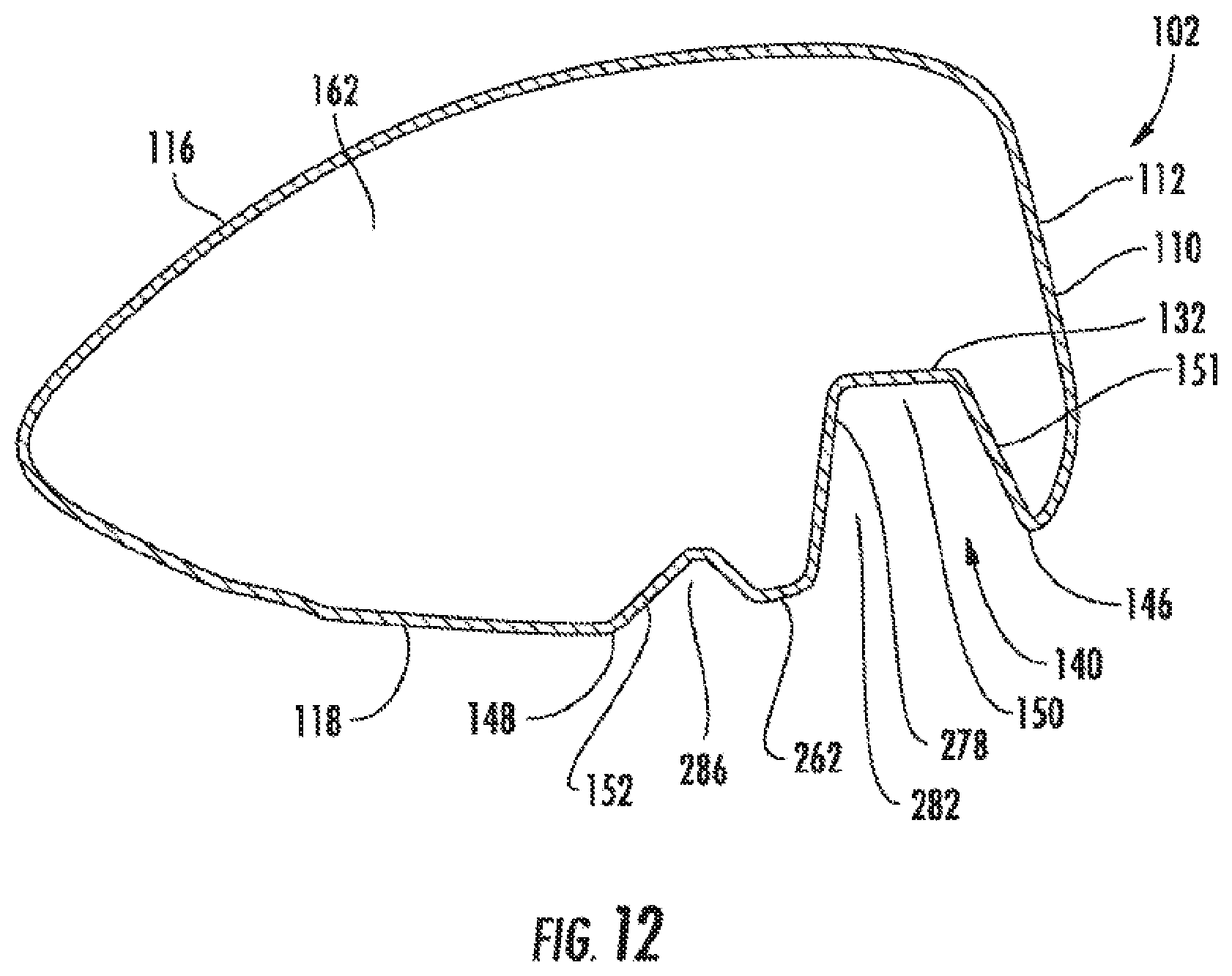 Patent US12318668 Figure 14 – Golf club head or other ball striking device having impact-influencing body features