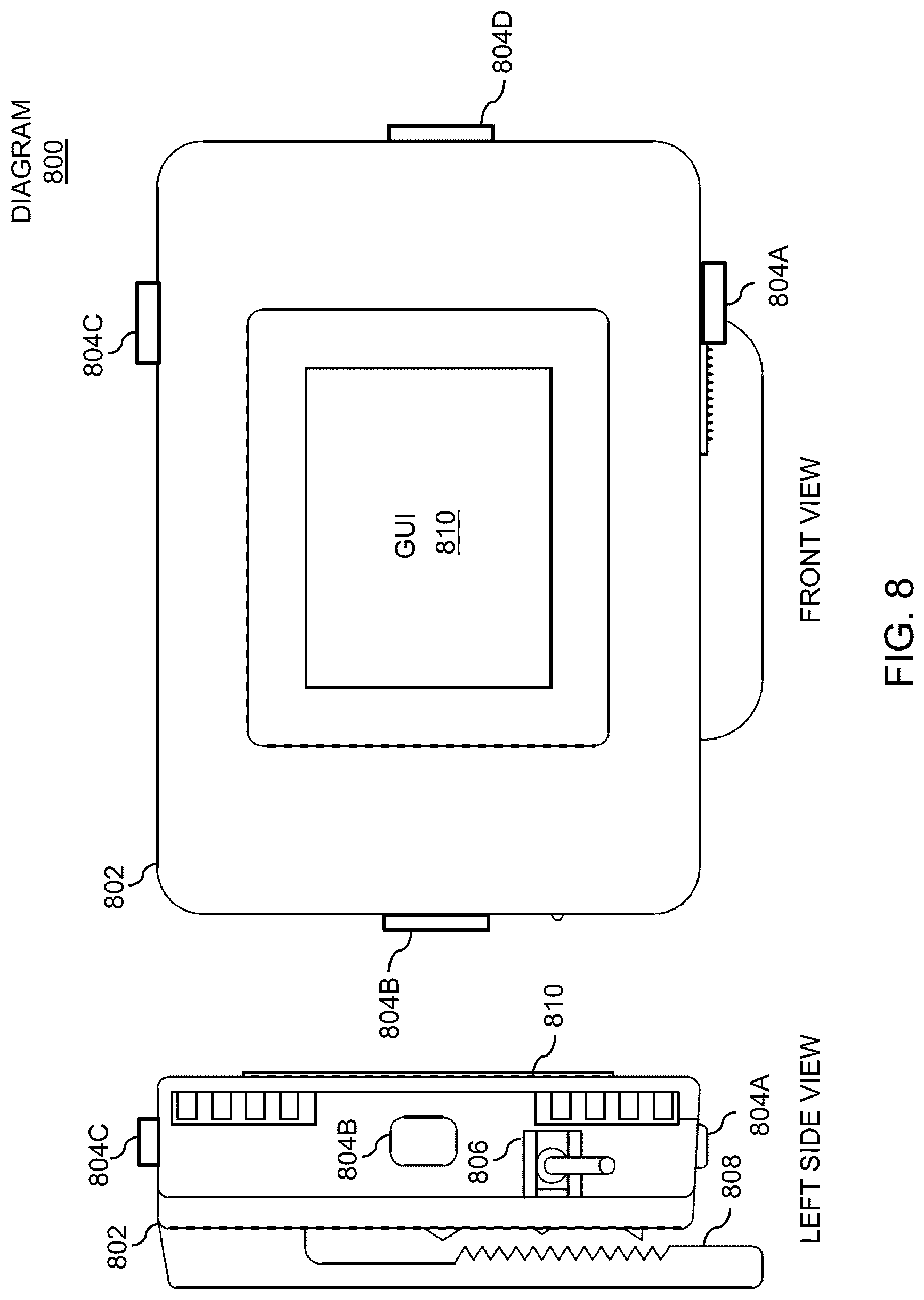 Patent US12318677 Figure 8 – Methods, devices, and systems for facilitating umpires officiating a baseball game