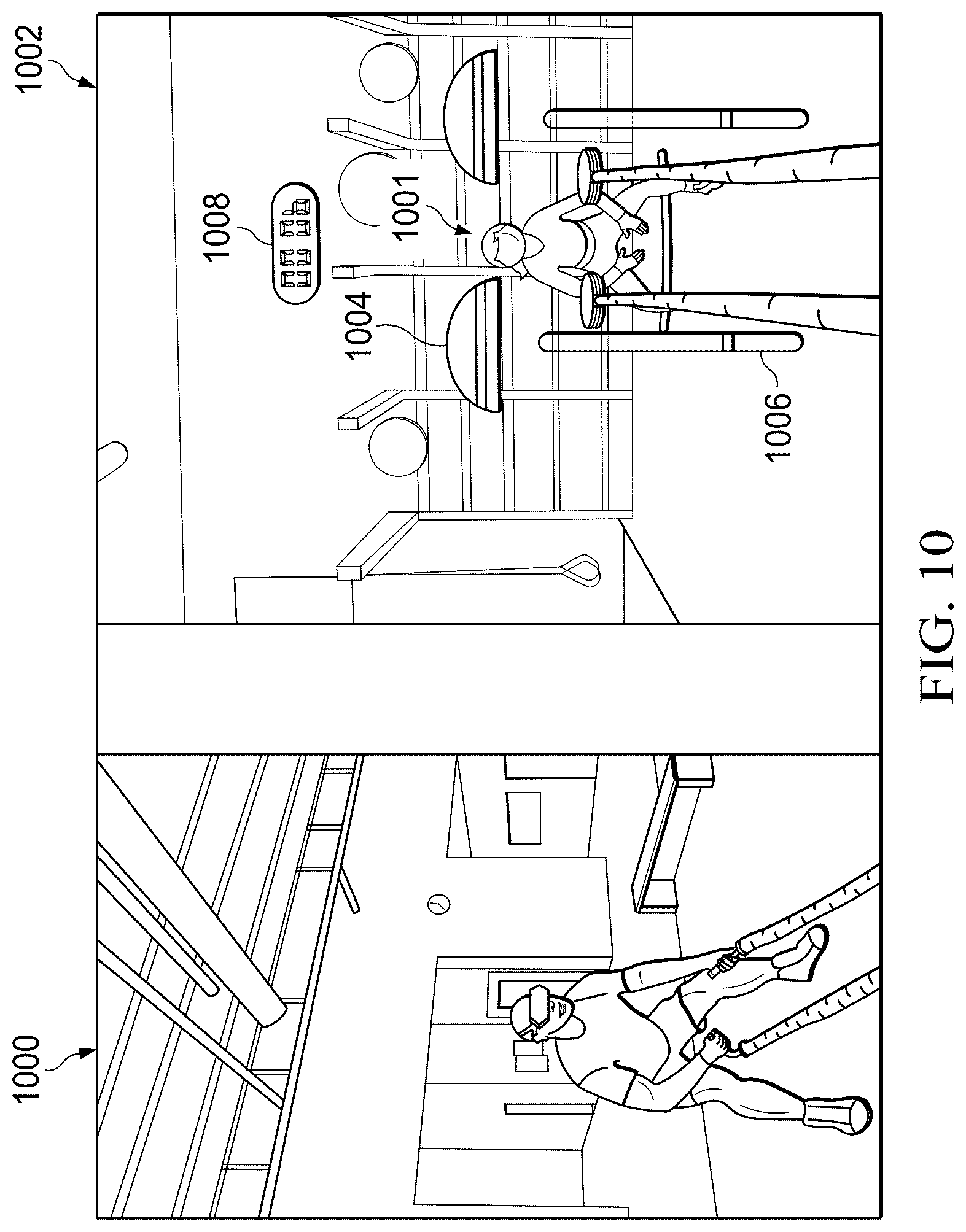 Patent US12318678 Figure 10 – Embedding a trainer in virtual reality (VR) environment for real-time coaching, accountability and feedback