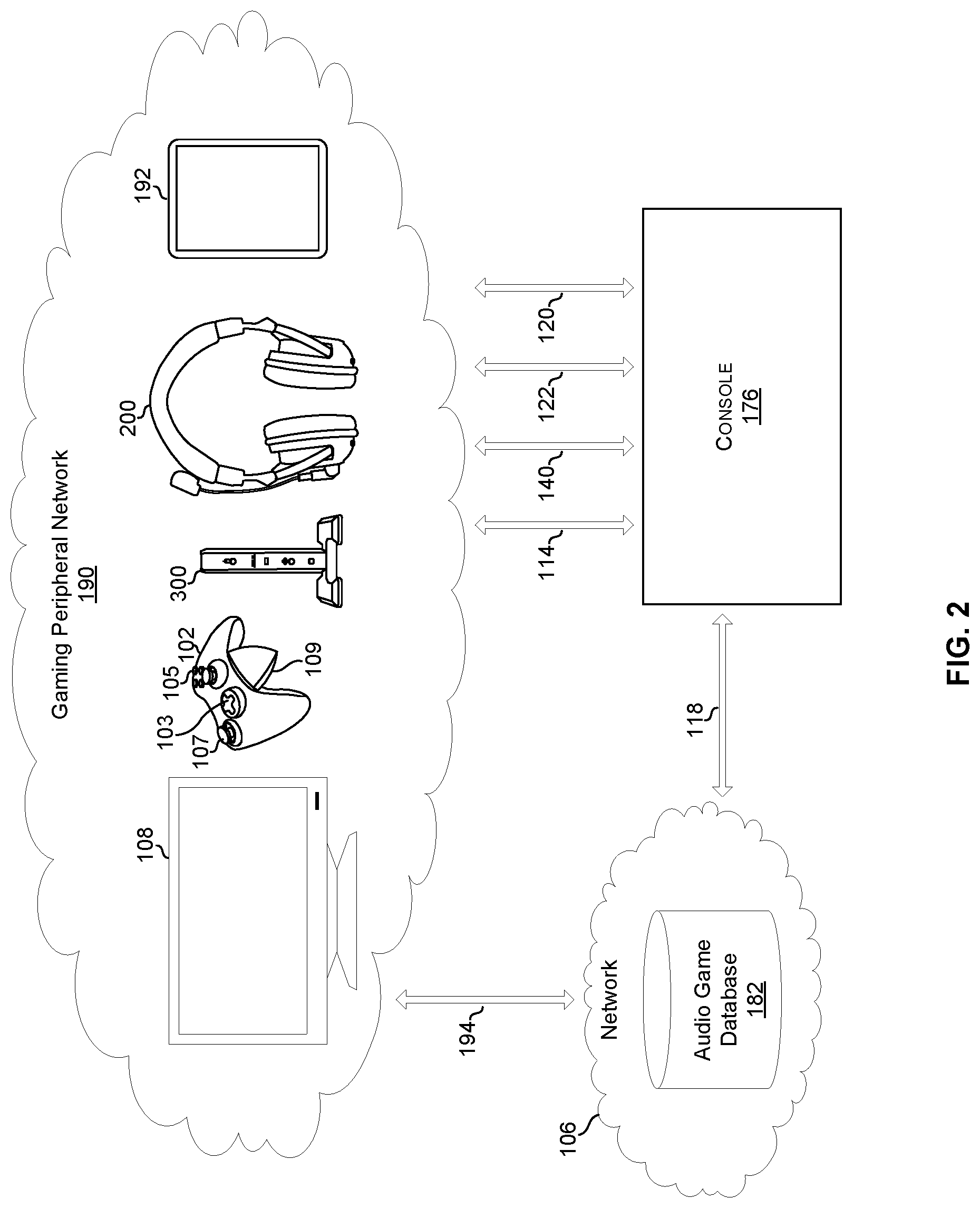 Patent US12318687 Figure 2 – Independent game and chat volume control