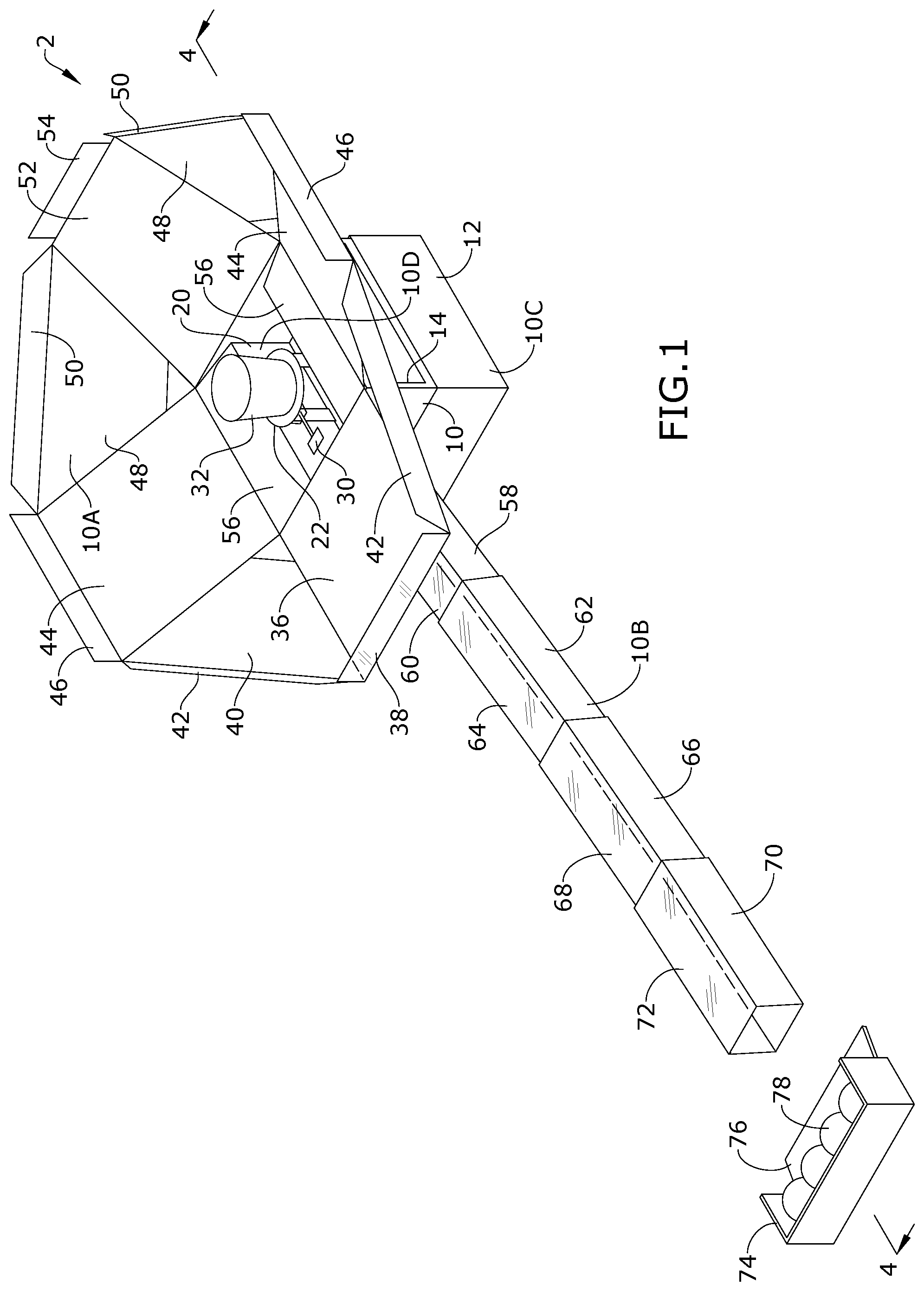 Patent US12318702 Figure 1 – Target game system with ball return device