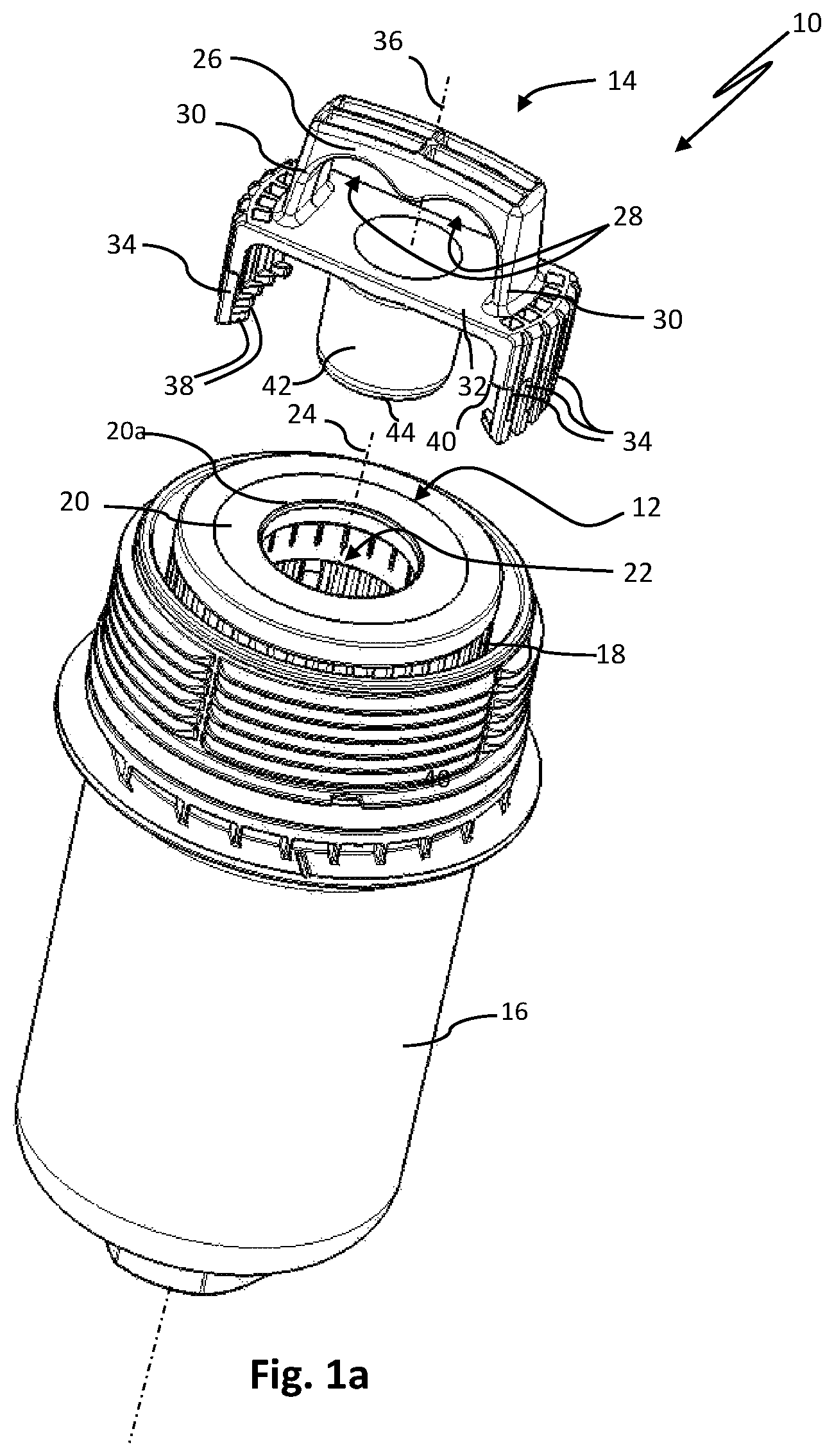 Patent US12318714 Figure 1 – Removal system including removal aid and separating element