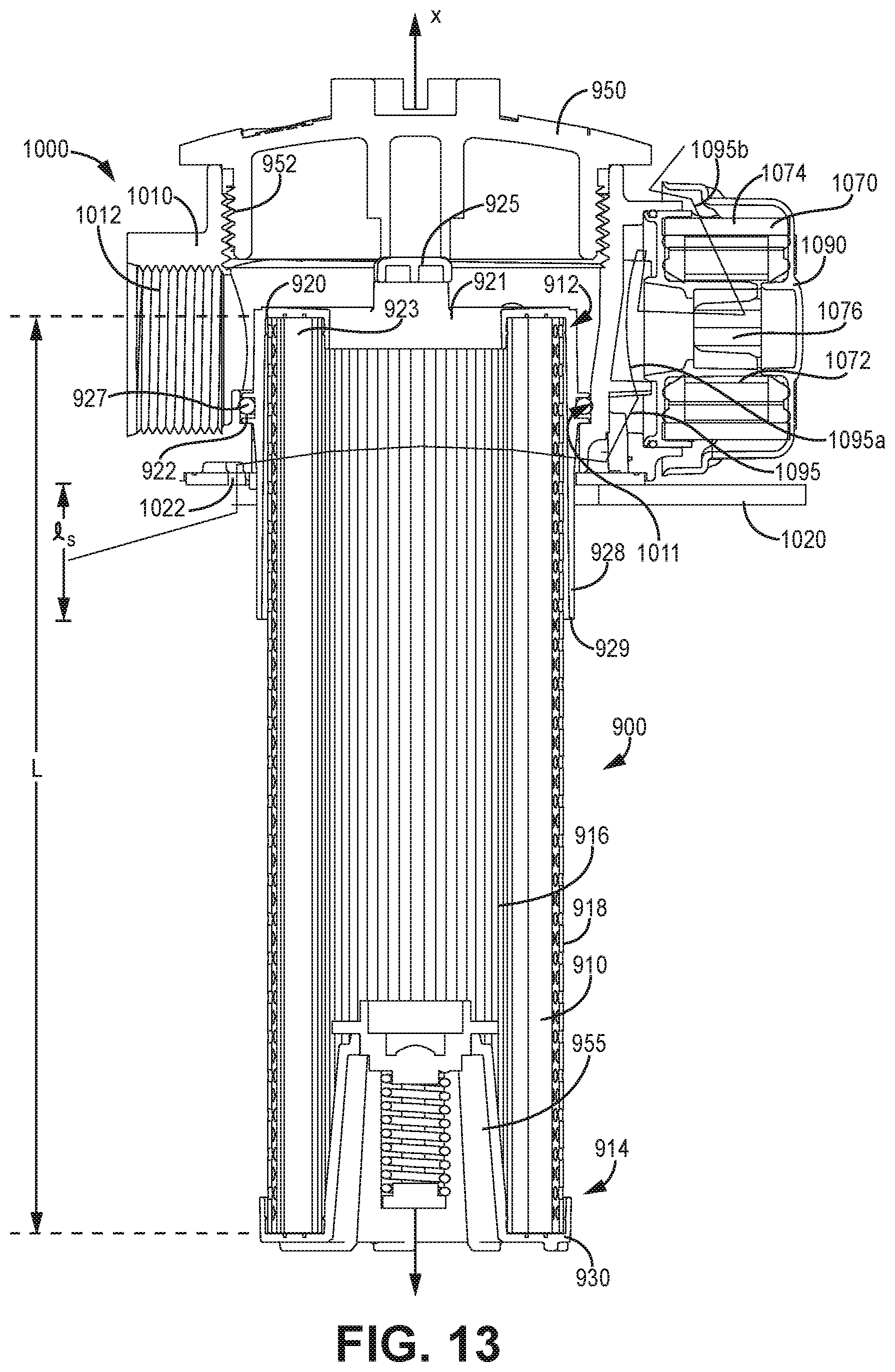 Patent US12318715 Figure 12 – Filter element endcap with shroud