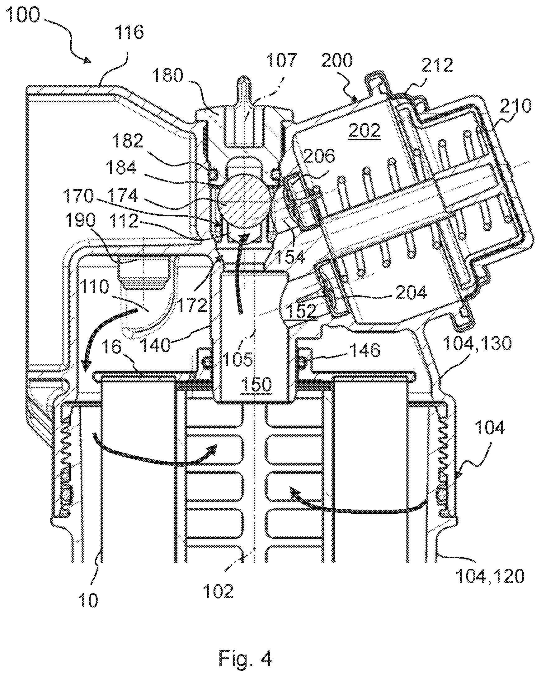 Patent US12318716 Figure 4 – Filter system comprising a pump and filter head module for a filter system