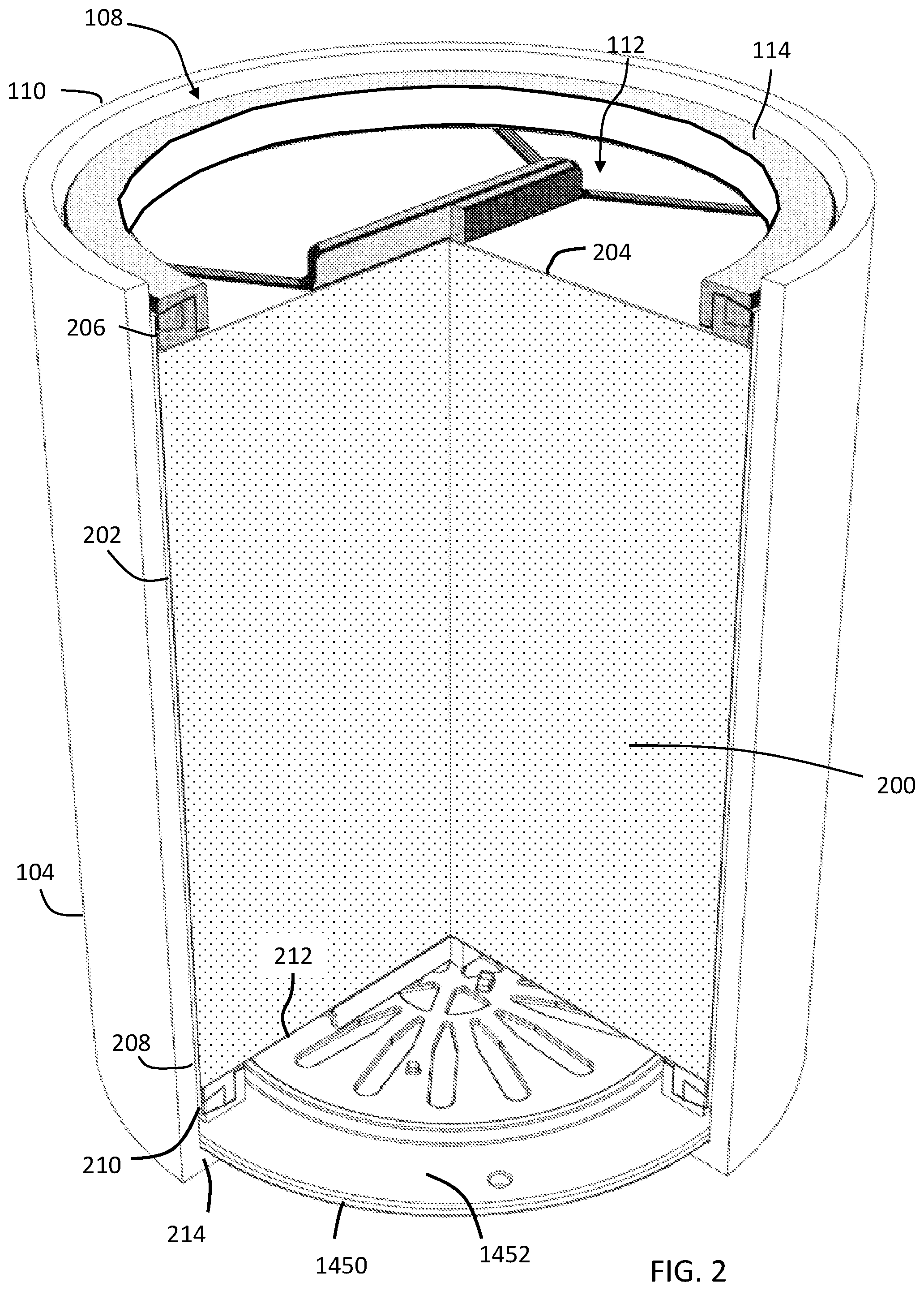 Patent US12318719 Figure 2 – Fluid purification device