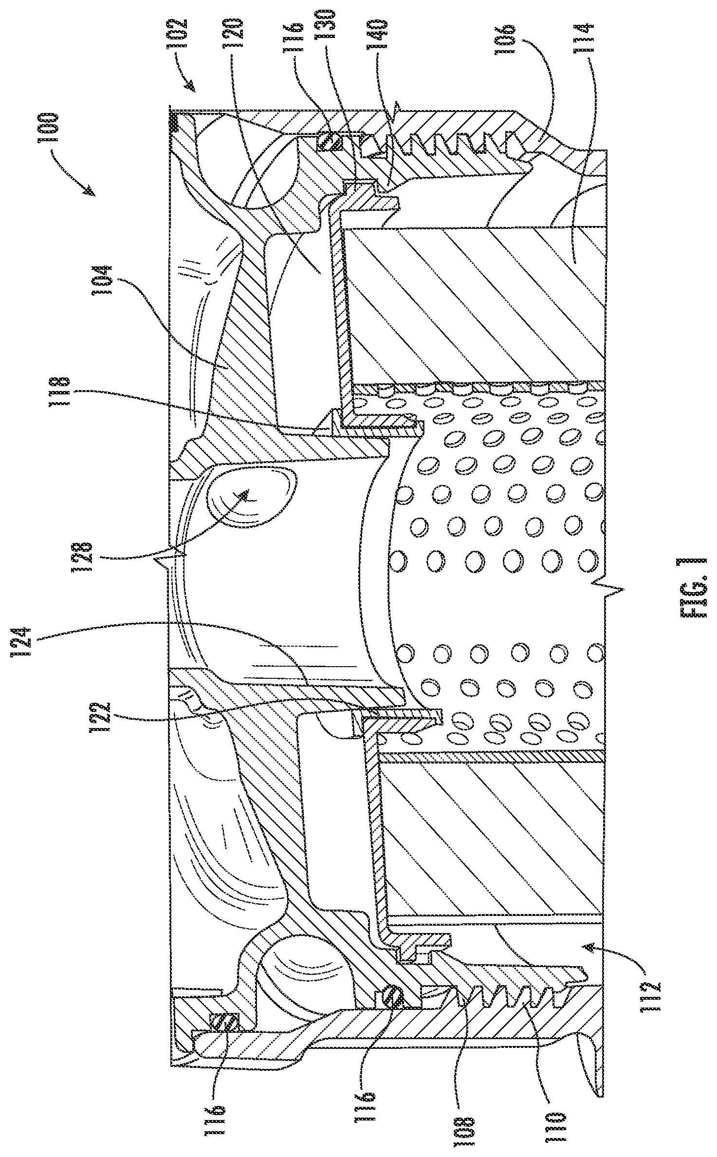 Patent US12318721 — Self-assisting element removal features for a filtration system — Figure 1
