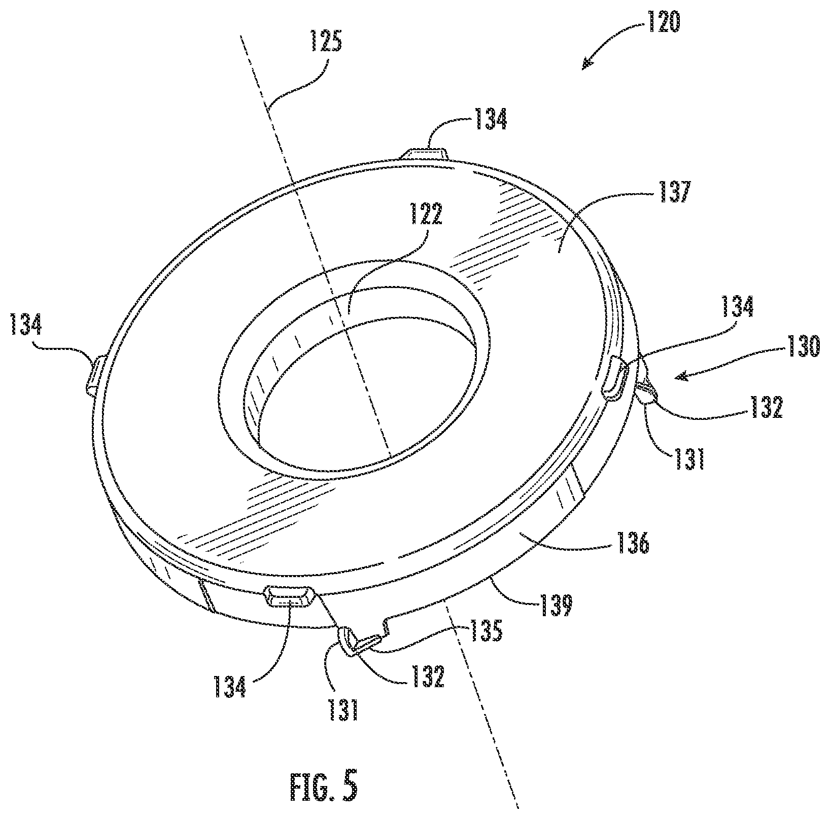 Patent US12318721 Figure 5 – Self-assisting element removal features for a filtration system