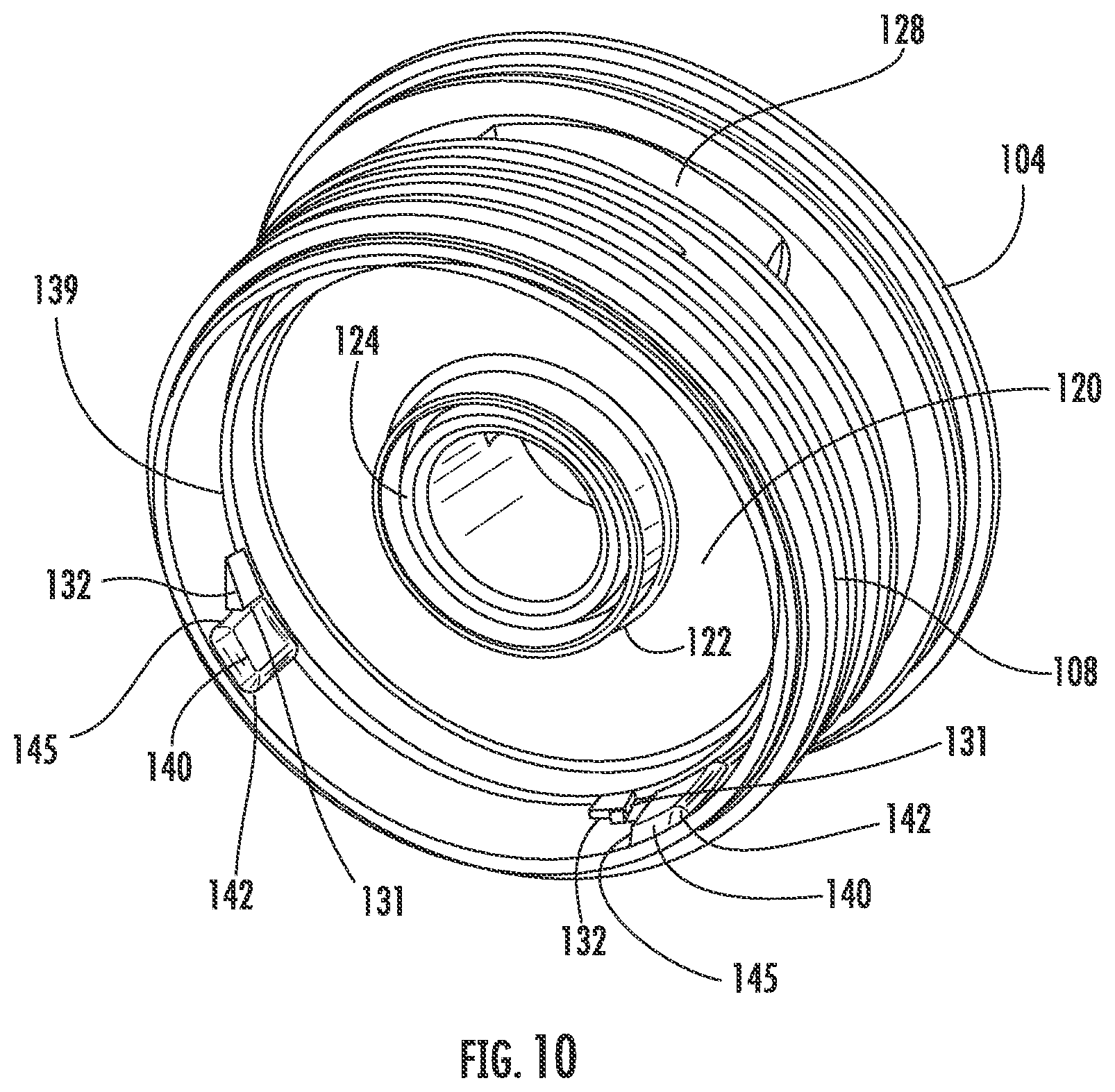 Patent US12318721 Figure 10 – Self-assisting element removal features for a filtration system