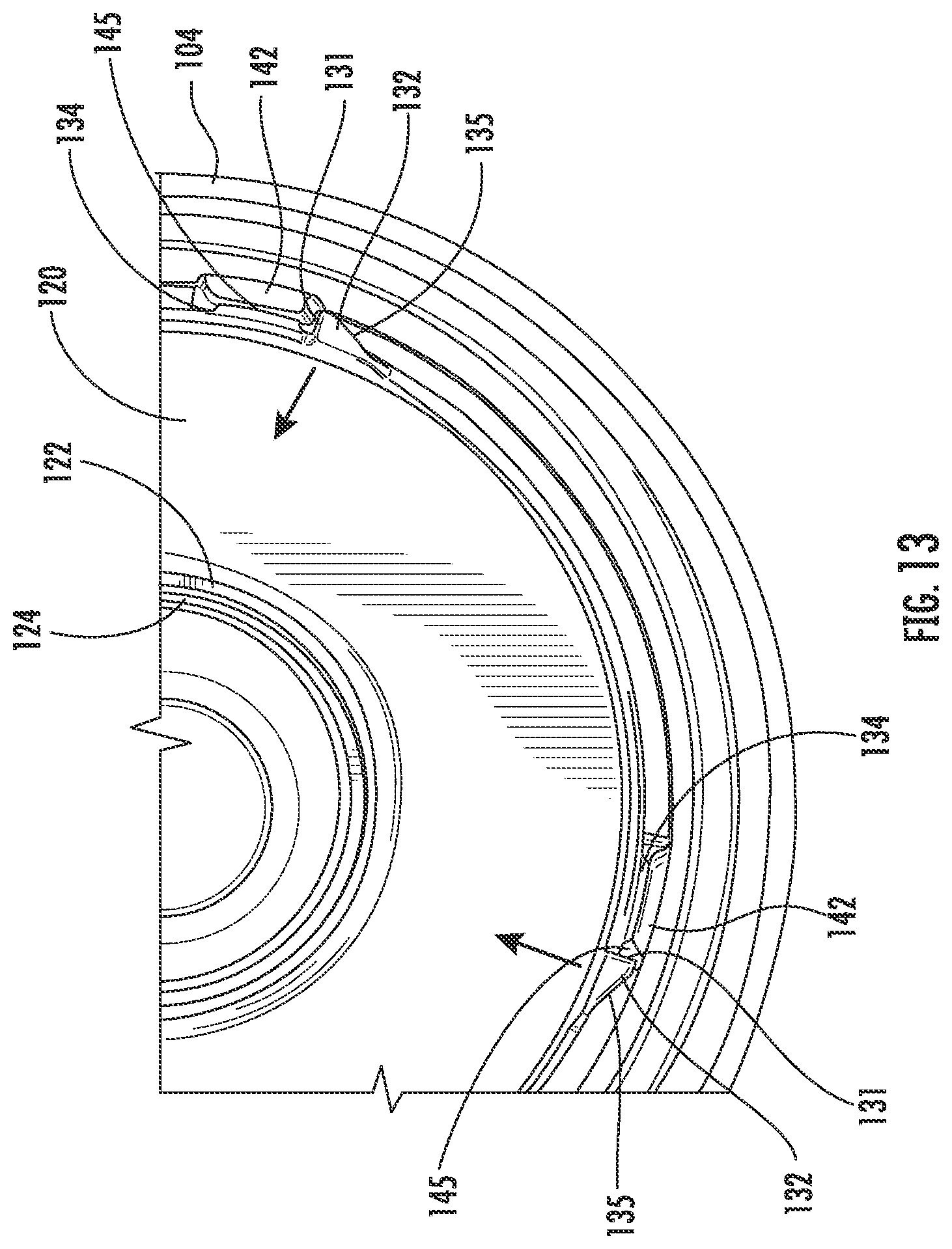 Patent US12318721 Figure 13 – Self-assisting element removal features for a filtration system