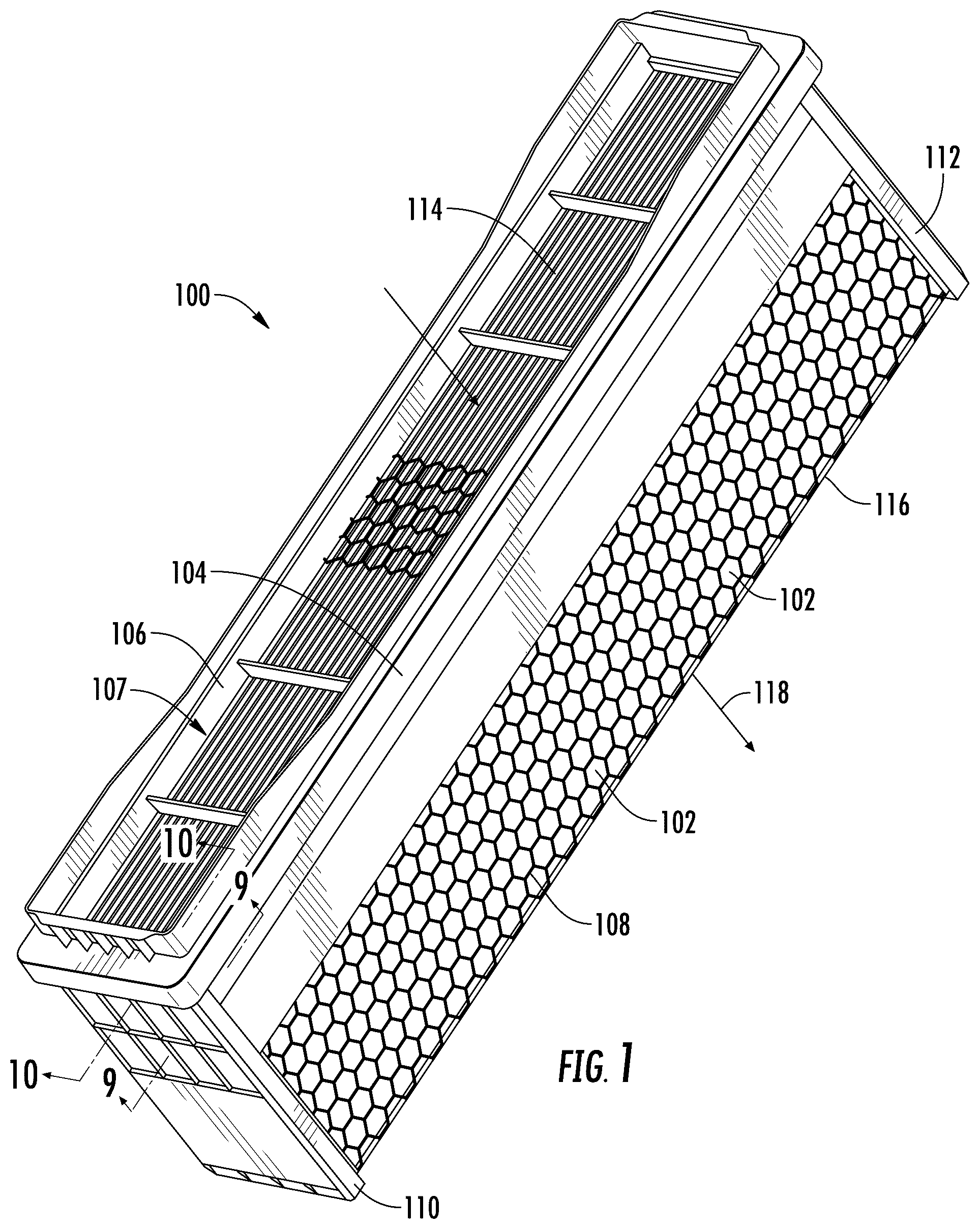 Patent US12318723 Figure 1 – Filter frame with foldable sealing flap