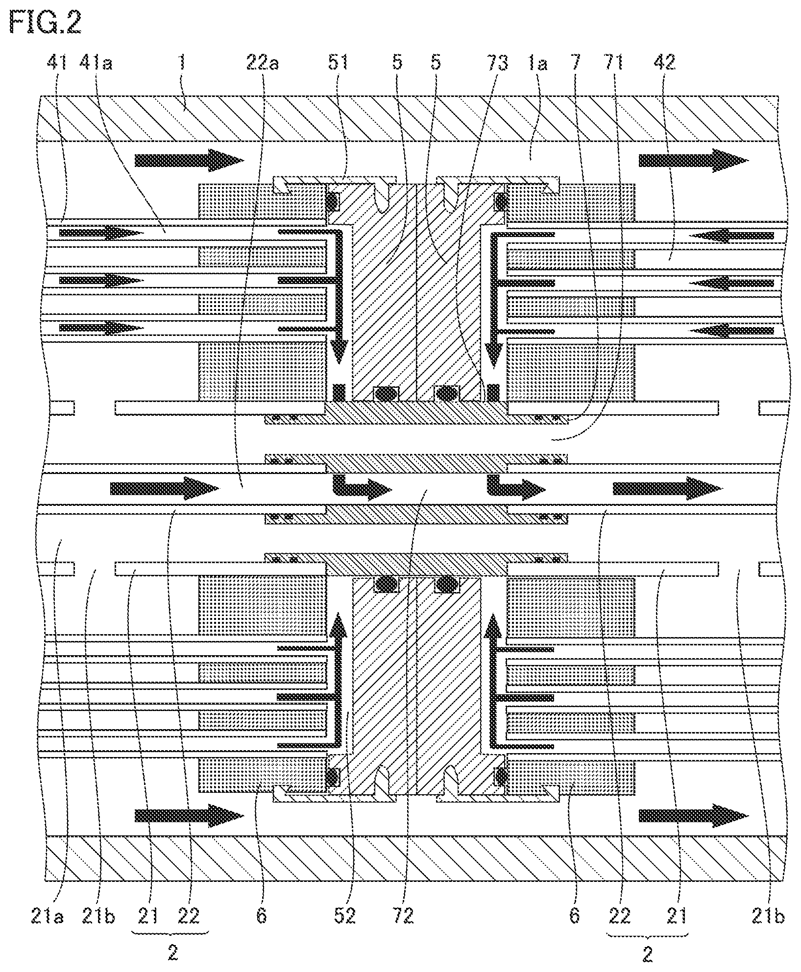 Patent US12318732 Figure 2 – Hollow fiber membrane module