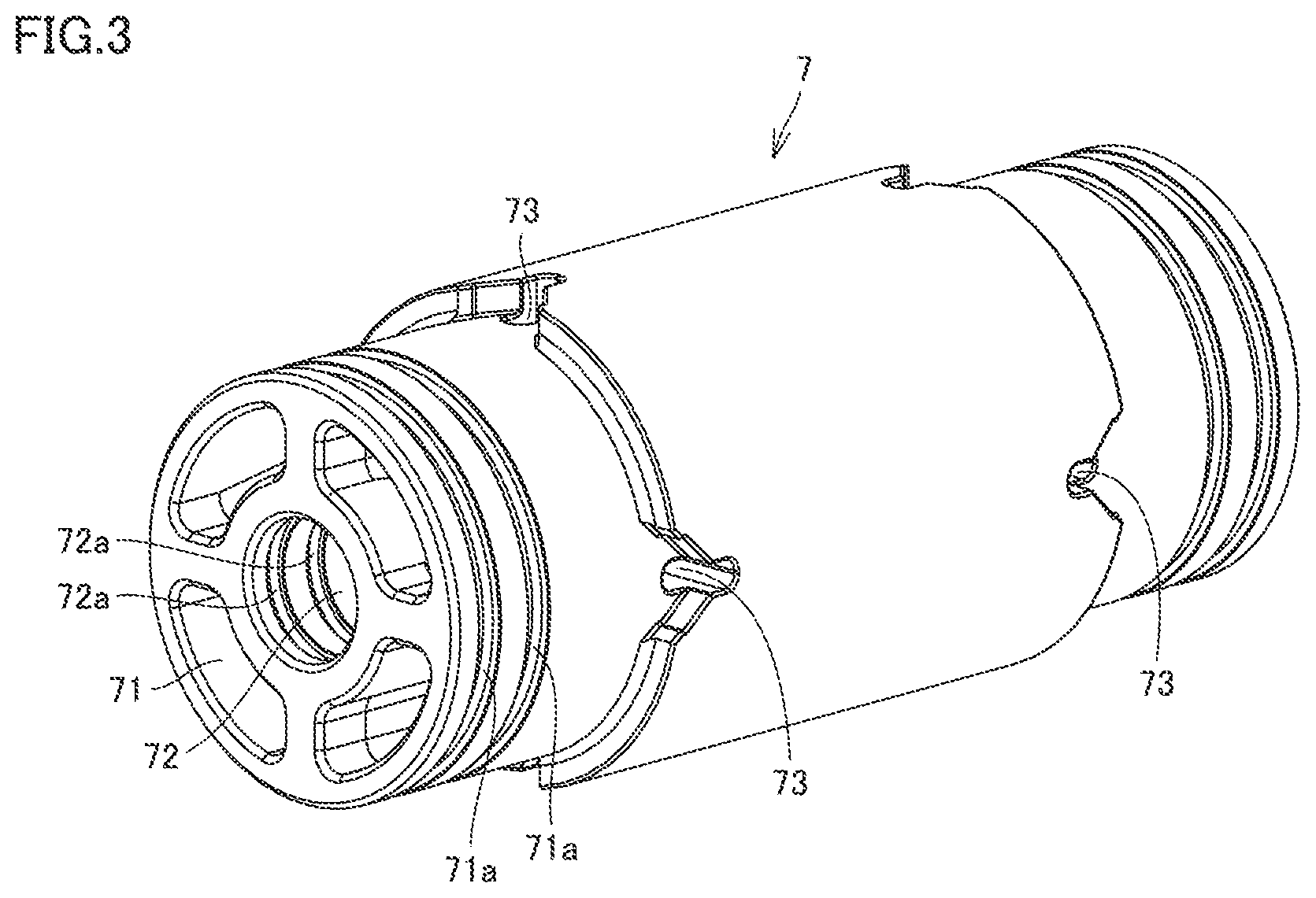 Patent US12318732 Figure 3 – Hollow fiber membrane module