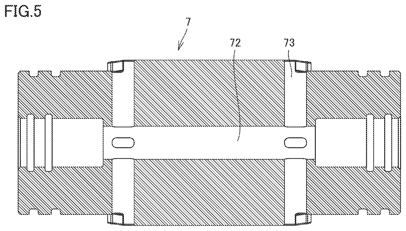 Patent US12318732 Figure 5 – Hollow fiber membrane module