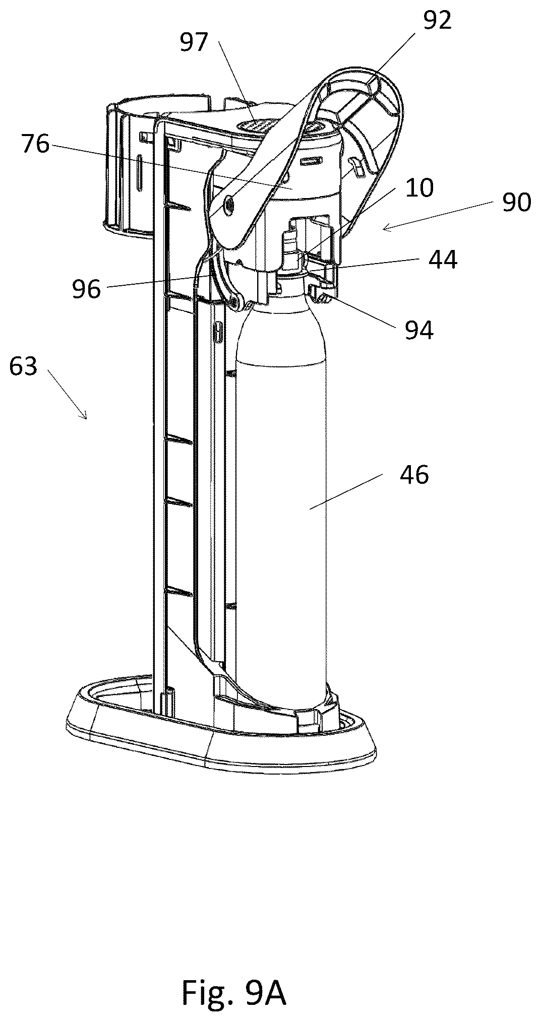 Patent US12318739 Figure 20 – Carbonation machine and a gas canister for a carbonation machine