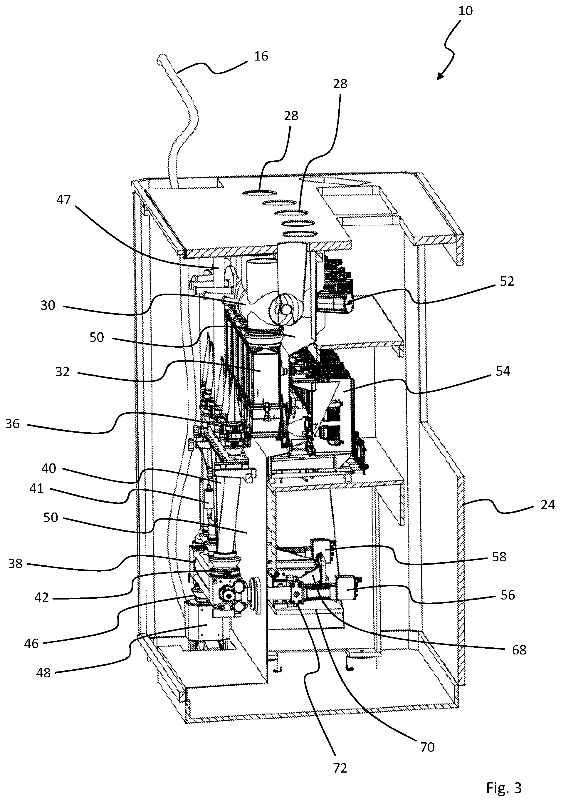 Patent US12318743 Figure 2 – Powder blender for a system for continuous processing of powder products
