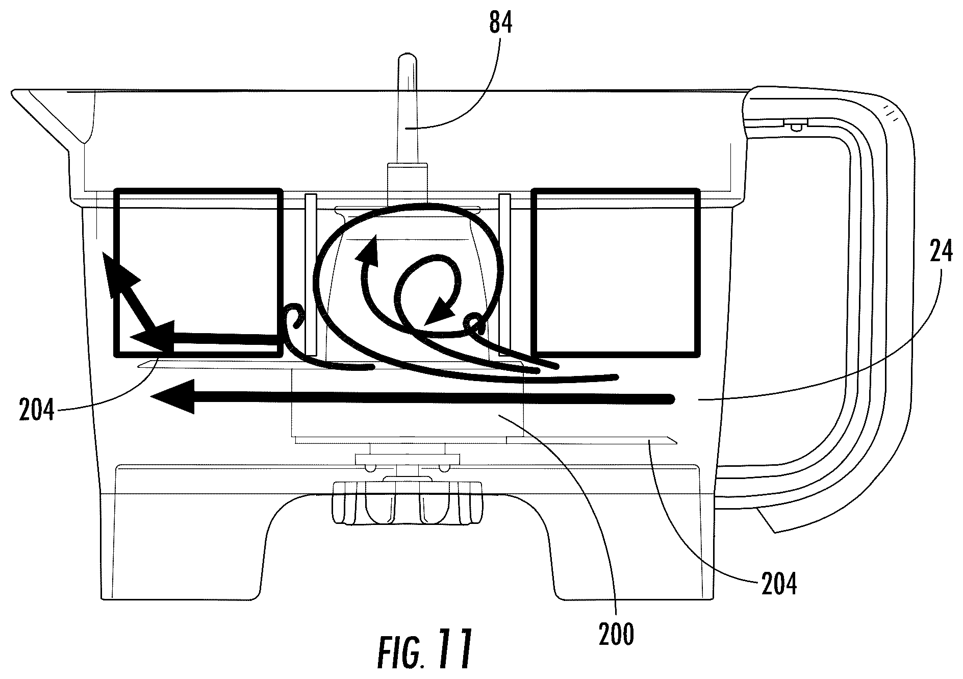 Patent US12318745 Figure 11 – Food processor with cleaning accessory and methods of using same