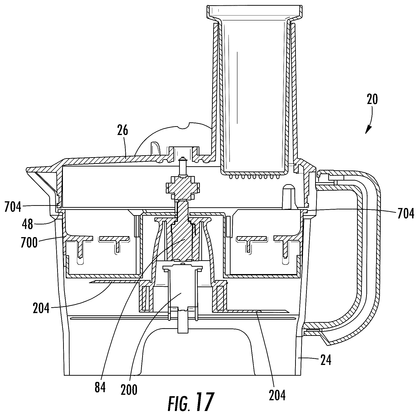 Patent US12318745 Figure 17 – Food processor with cleaning accessory and methods of using same