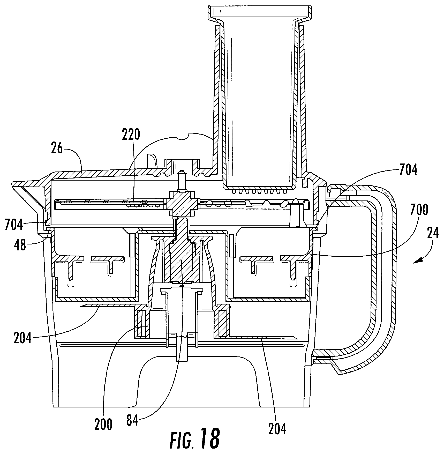 Patent US12318745 Figure 18 – Food processor with cleaning accessory and methods of using same