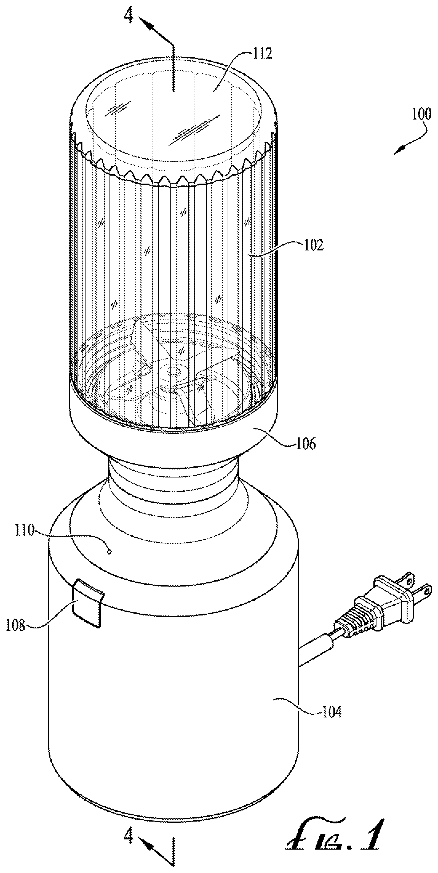 Patent US12318747 — Blender apparatus with safety interlock system — Figure 1