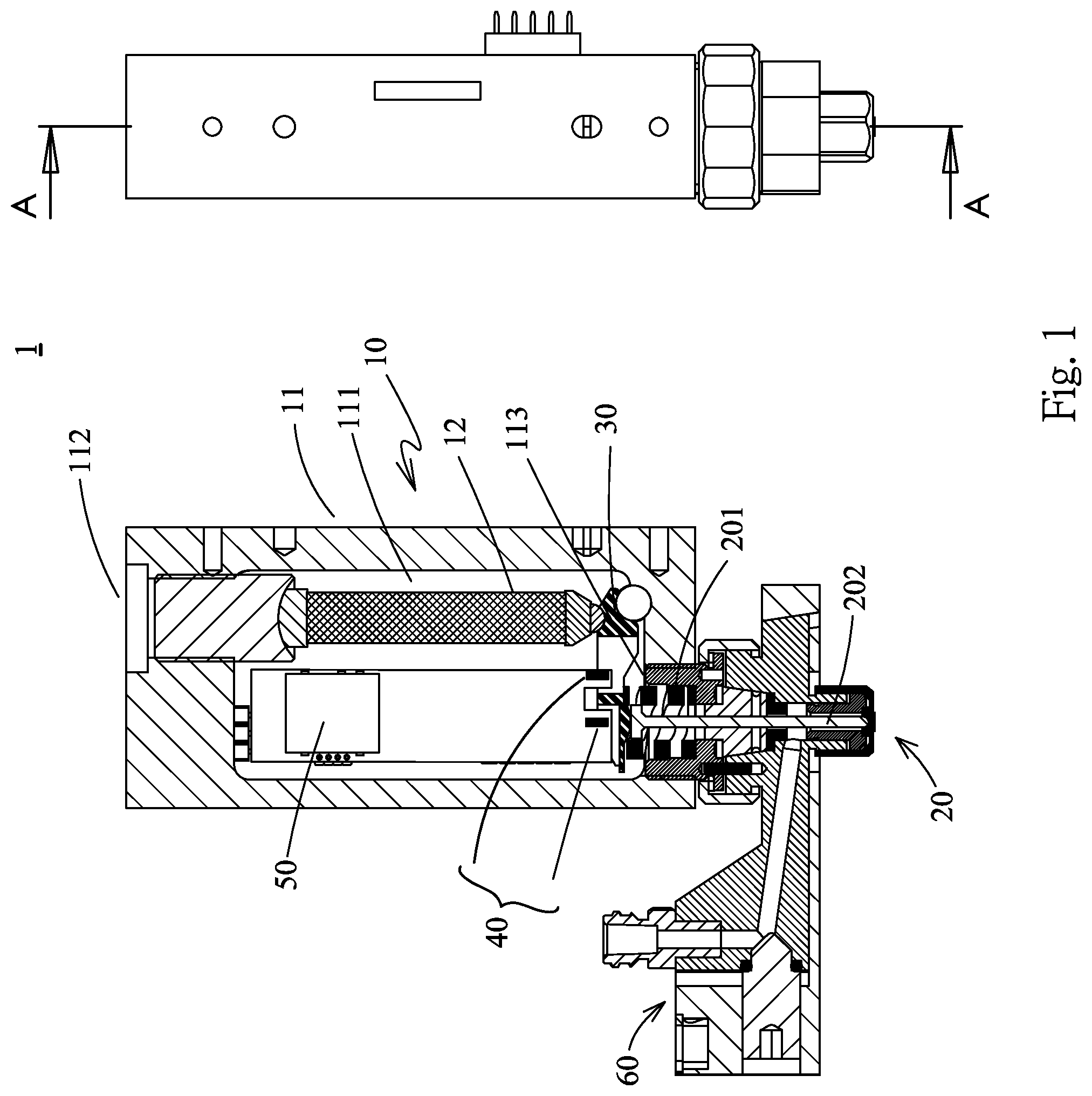 Patent US12318791 — Jetting valve with two stage calibrating structures — Figure 1