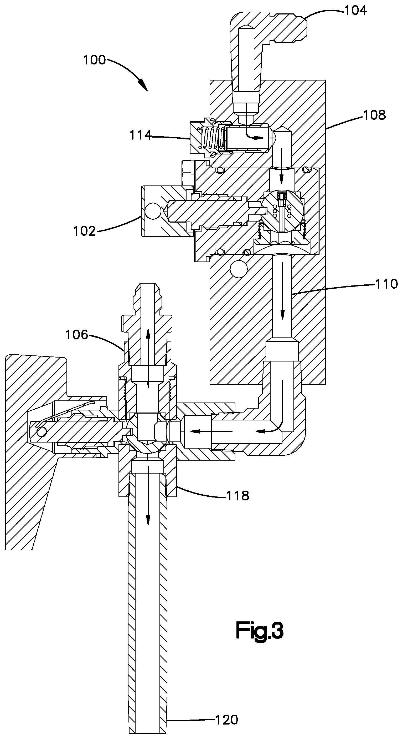 Patent US12318796 Figure 2 – Self flushing flow restrictor for a fluid dispensing system