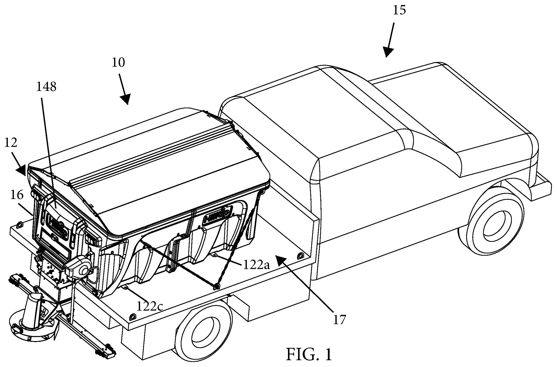 Patent US12318802 — Modular dual wall spreader with liquid storage tanks — Figure 1