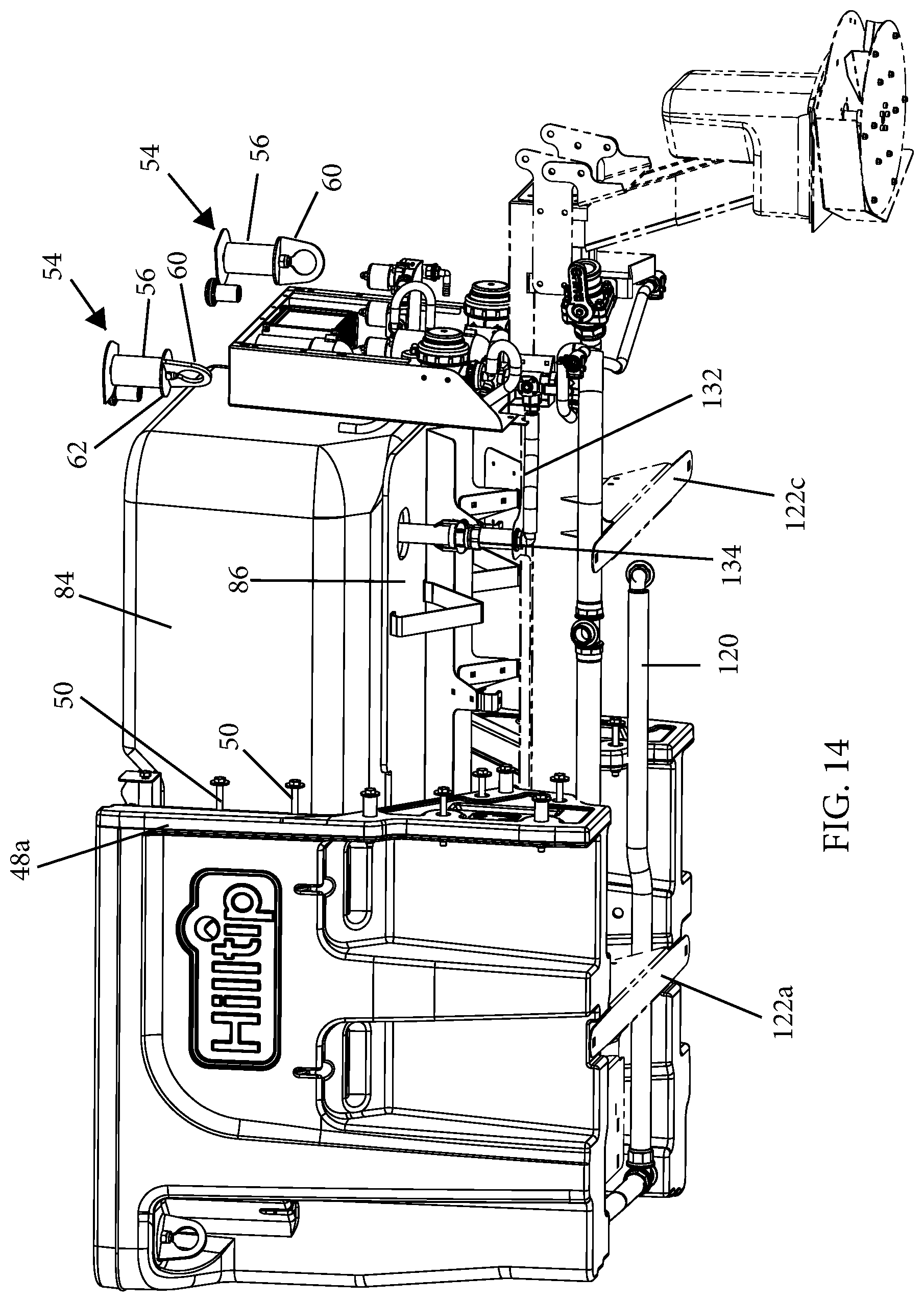 Patent US12318802 Figure 14 – Modular dual wall spreader with liquid storage tanks