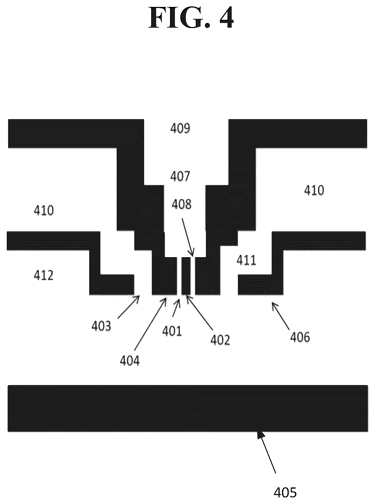 Patent US12318805 Figure 4 – Organic vapor jet print head with orthogonal delivery and exhaust channels