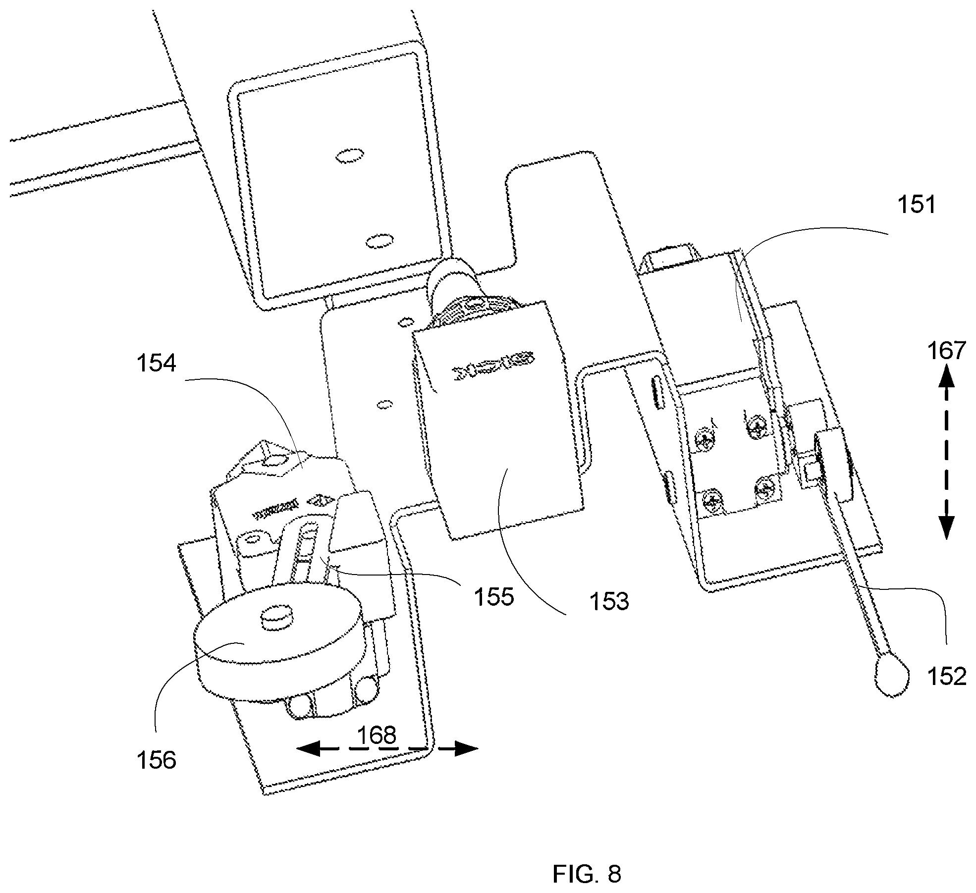 Patent US12318817 Figure 8 – Robotic trolly for moving a cleaning robot and a system that includes a cleaning robot and the robotic trolly