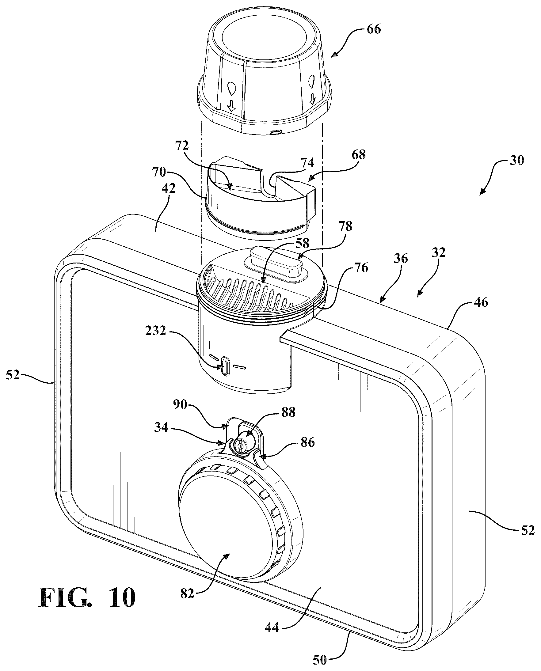 Patent US12318823 Figure 10 – Waste receiver for receiving a pharmaceutical waste material