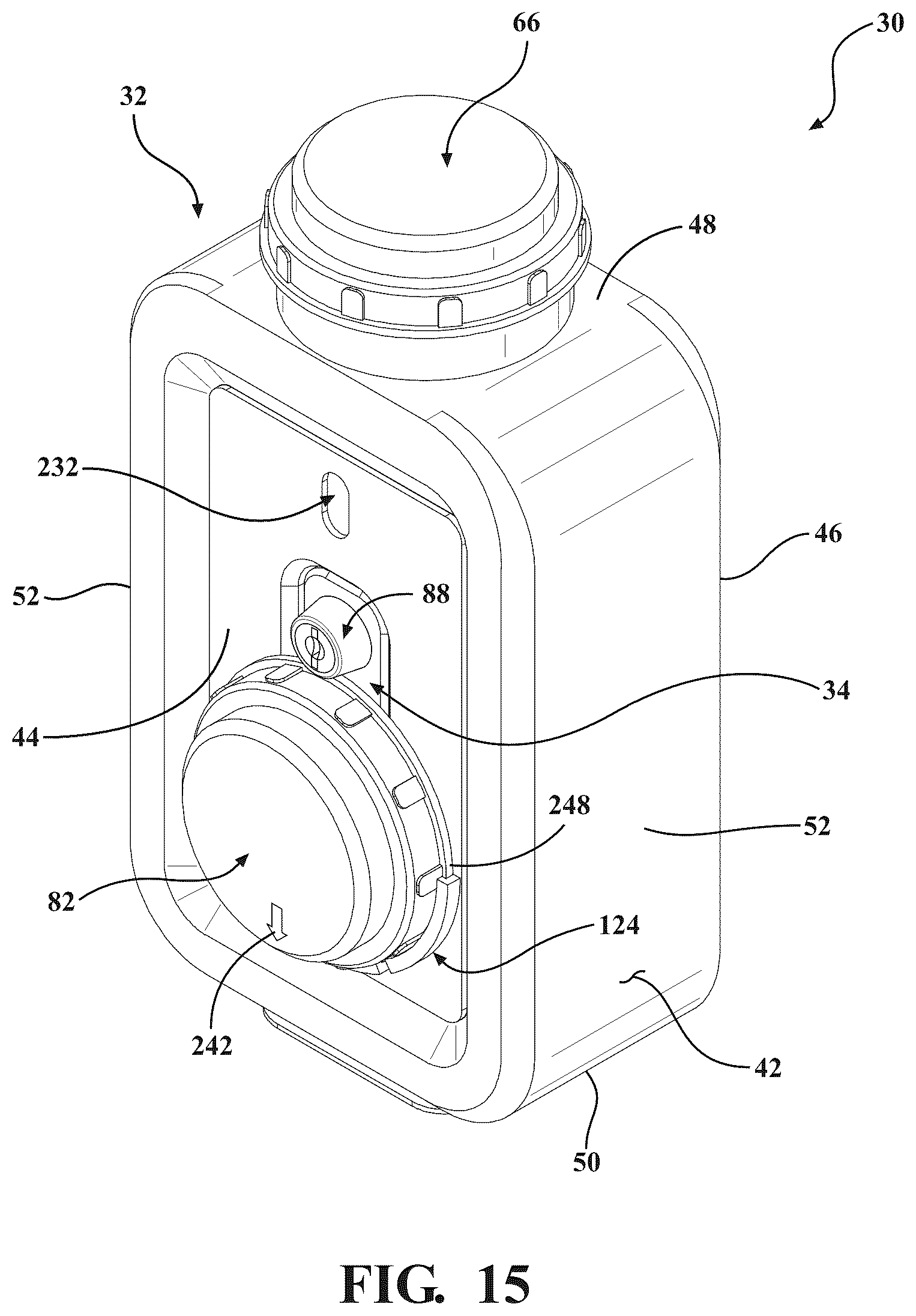 Patent US12318823 Figure 15 – Waste receiver for receiving a pharmaceutical waste material