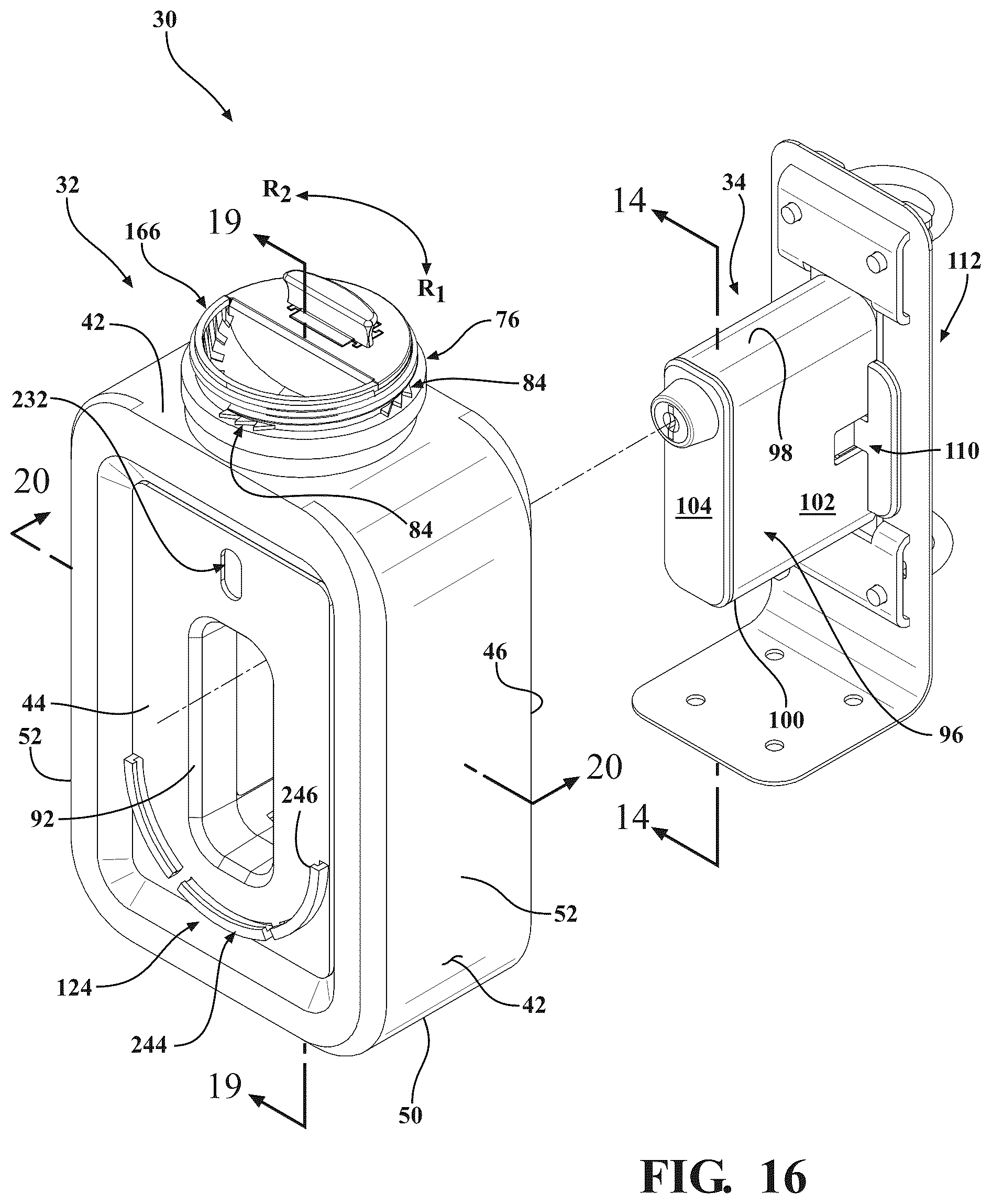 Patent US12318823 Figure 16 – Waste receiver for receiving a pharmaceutical waste material
