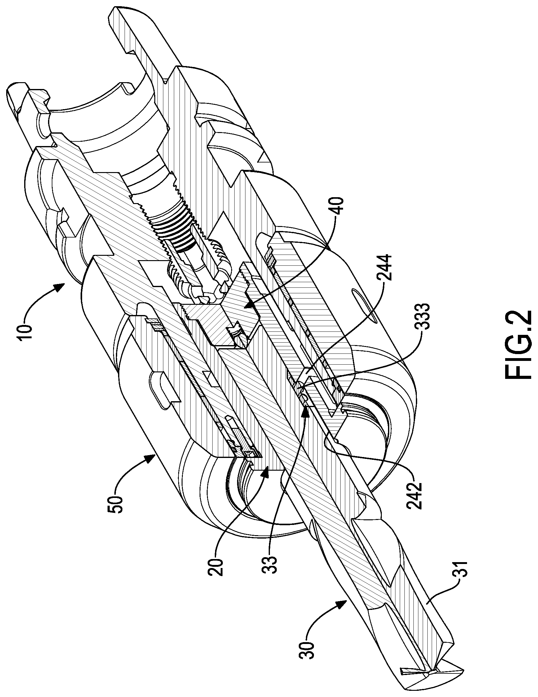 Patent US12318847 Figure 2 – Cutter holder assembly capable of reducing longitudinal assembling gap between cutter and collet