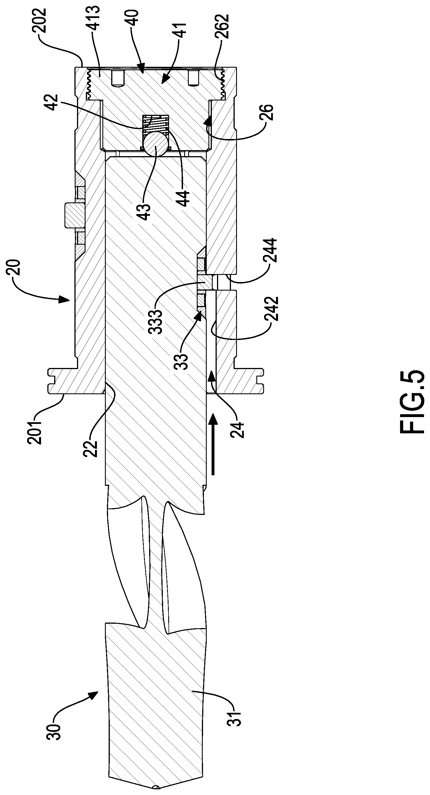 Patent US12318847 Figure 5 – Cutter holder assembly capable of reducing longitudinal assembling gap between cutter and collet