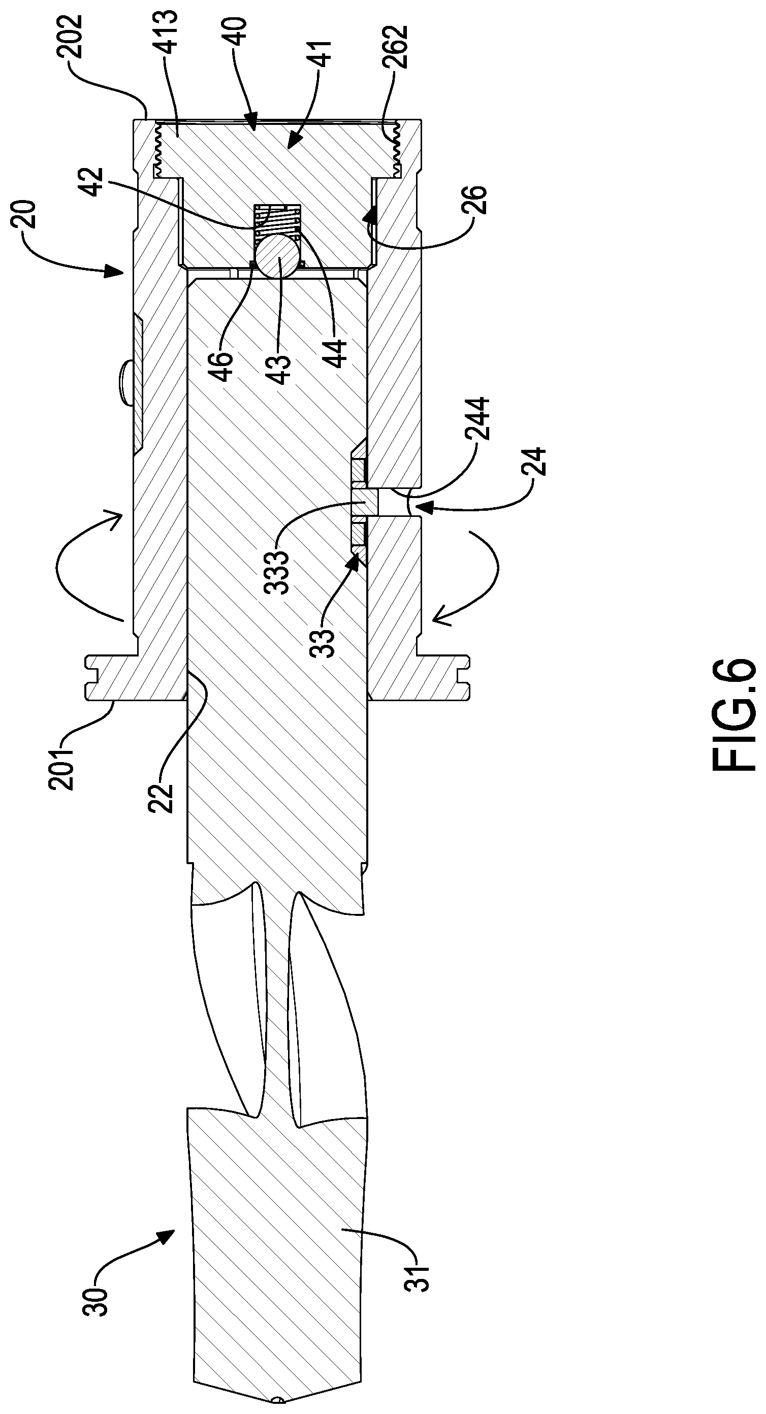 Patent US12318847 Figure 6 – Cutter holder assembly capable of reducing longitudinal assembling gap between cutter and collet