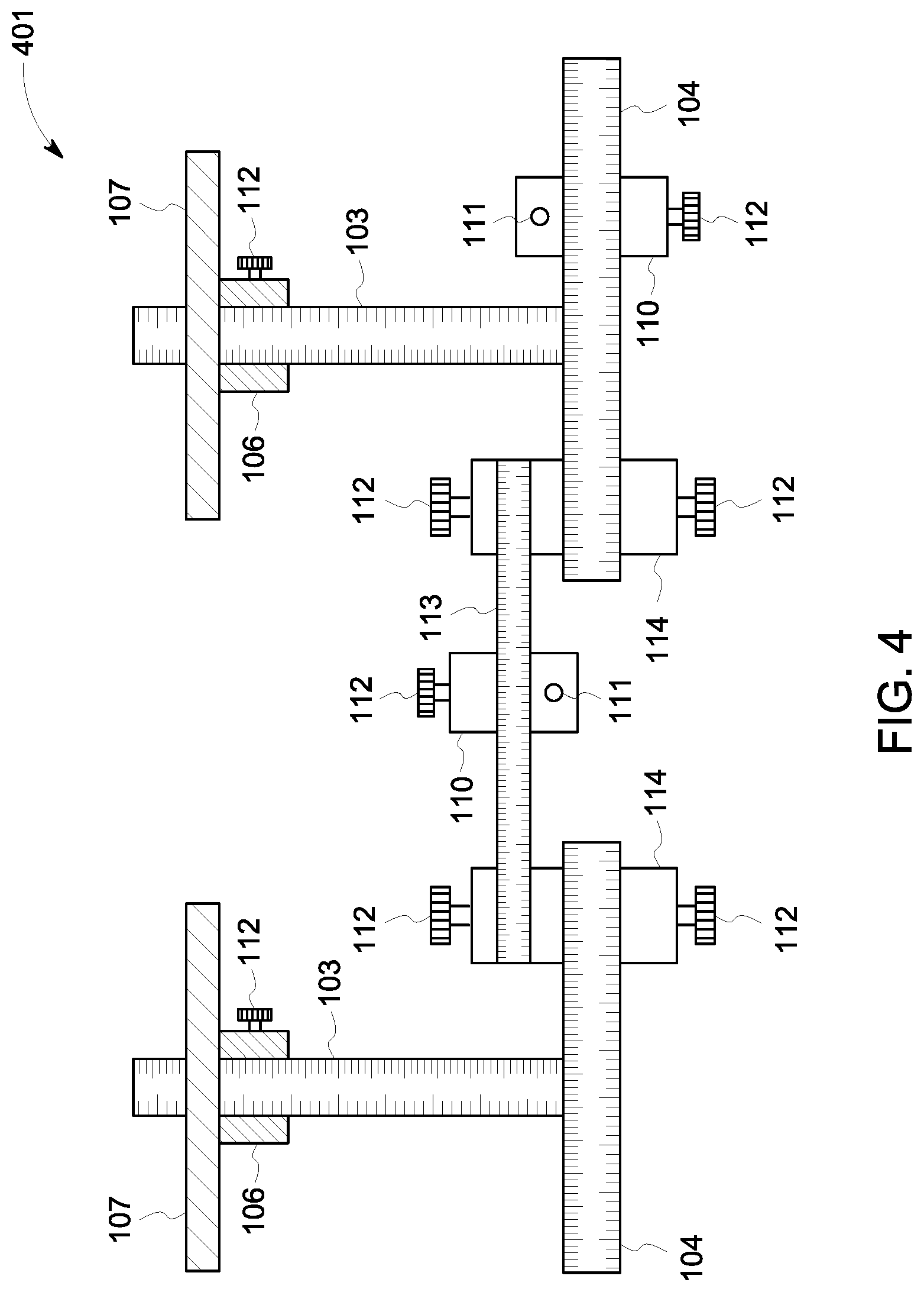 Patent US12318849 Figure 4 – Adjustable drill jig system and method of use