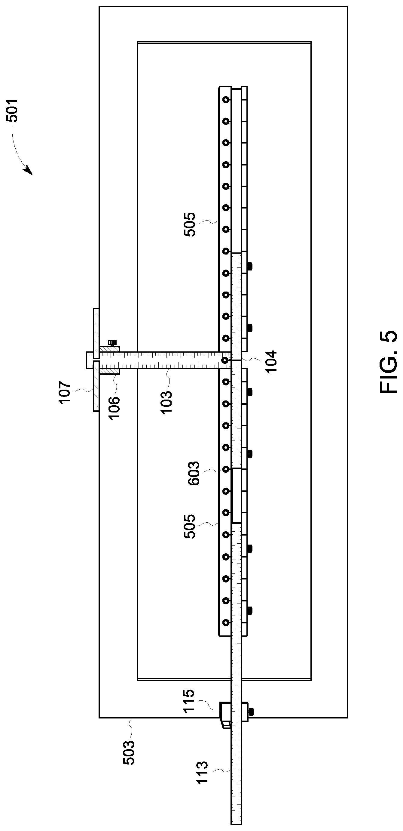Patent US12318849 Figure 5 – Adjustable drill jig system and method of use