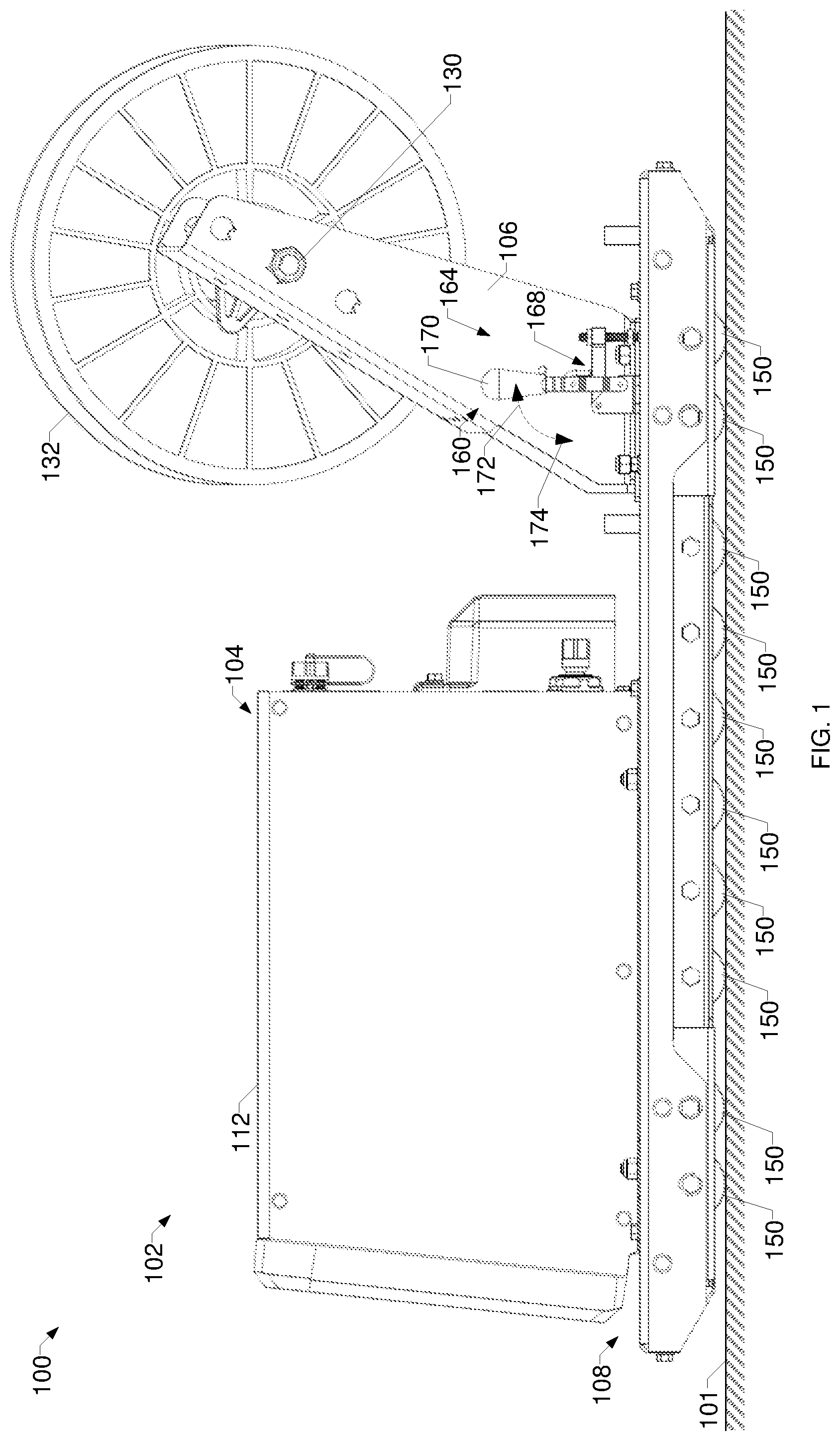 Patent US12318873 Figure 1 – Welding systems with a rolling support base having a brake