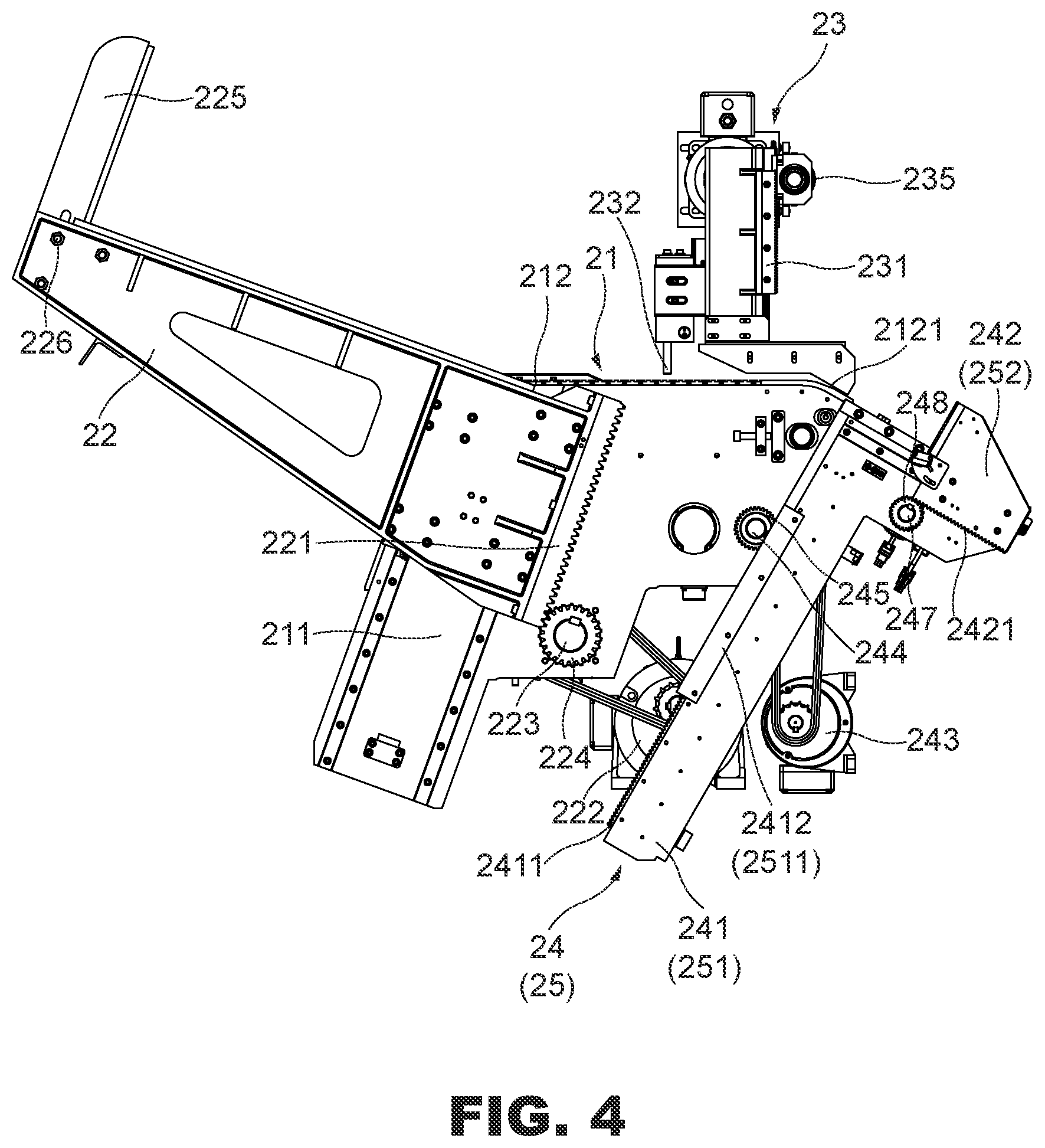 Patent US12318880 Figure 4 – Pipe feeding machine
