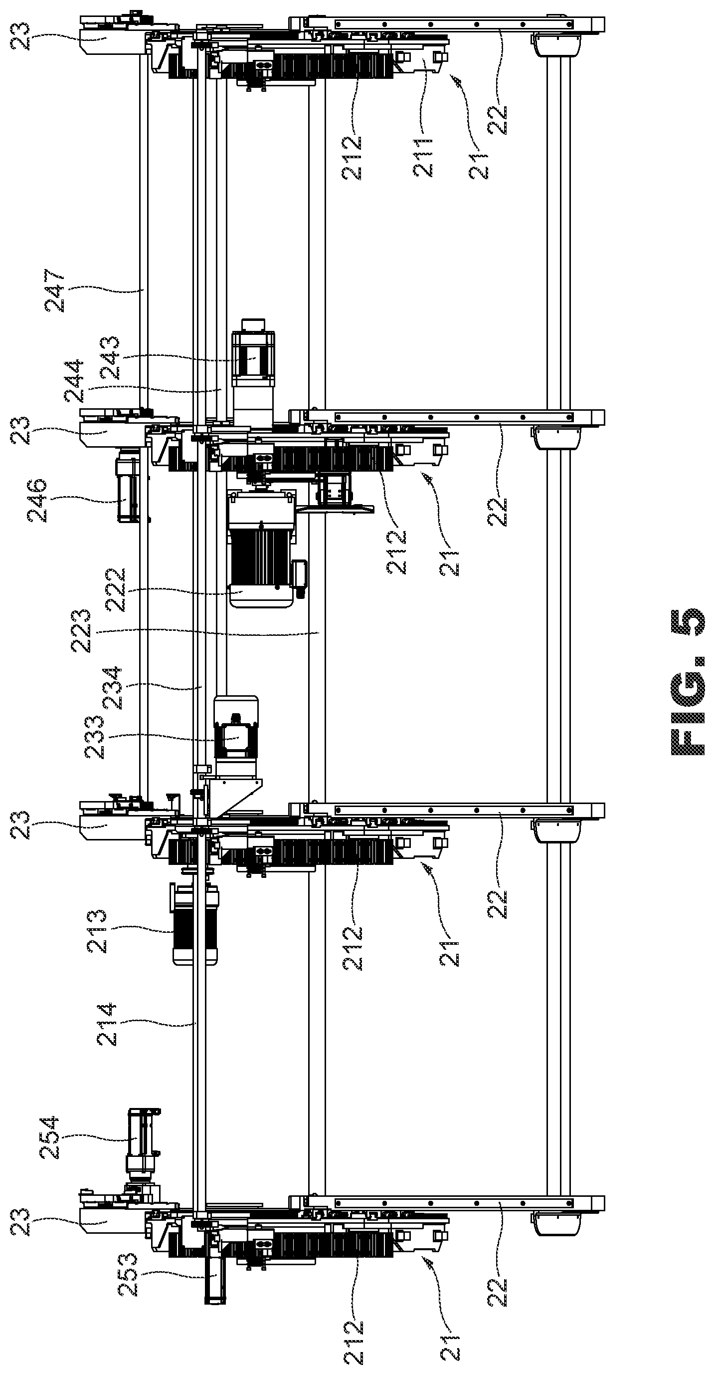 Patent US12318880 Figure 5 – Pipe feeding machine