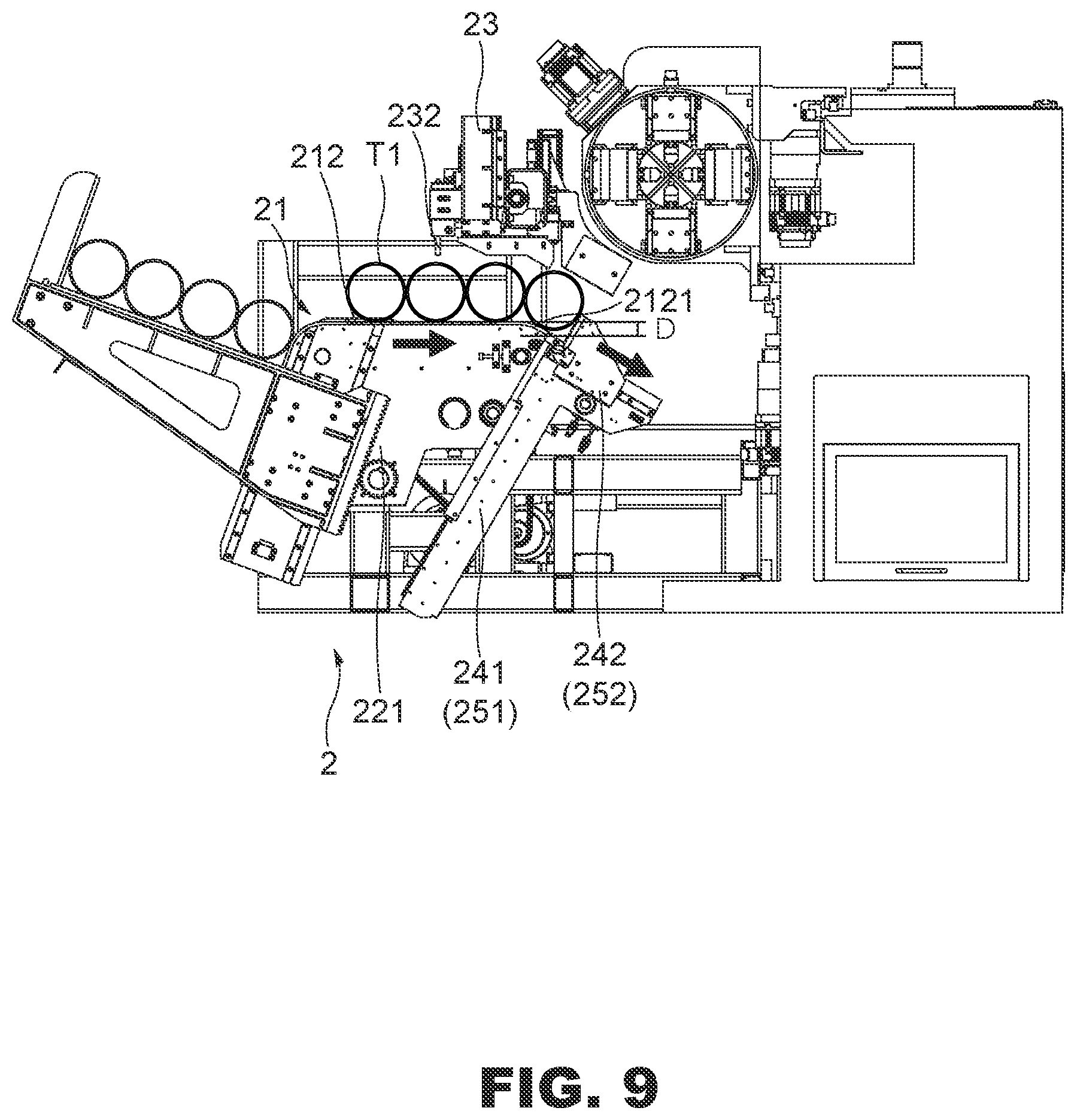 Patent US12318880 Figure 9 – Pipe feeding machine