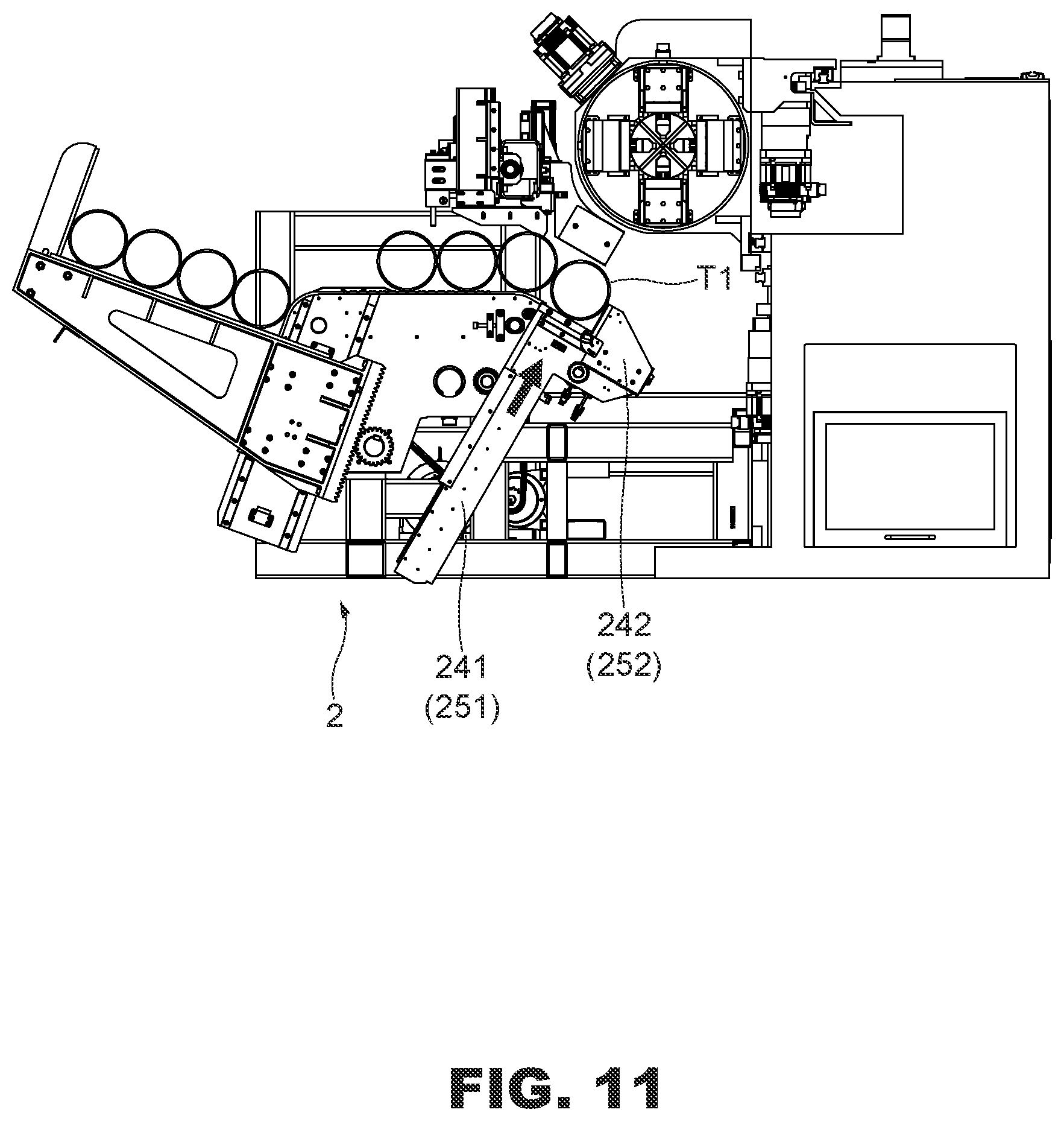 Patent US12318880 Figure 11 – Pipe feeding machine