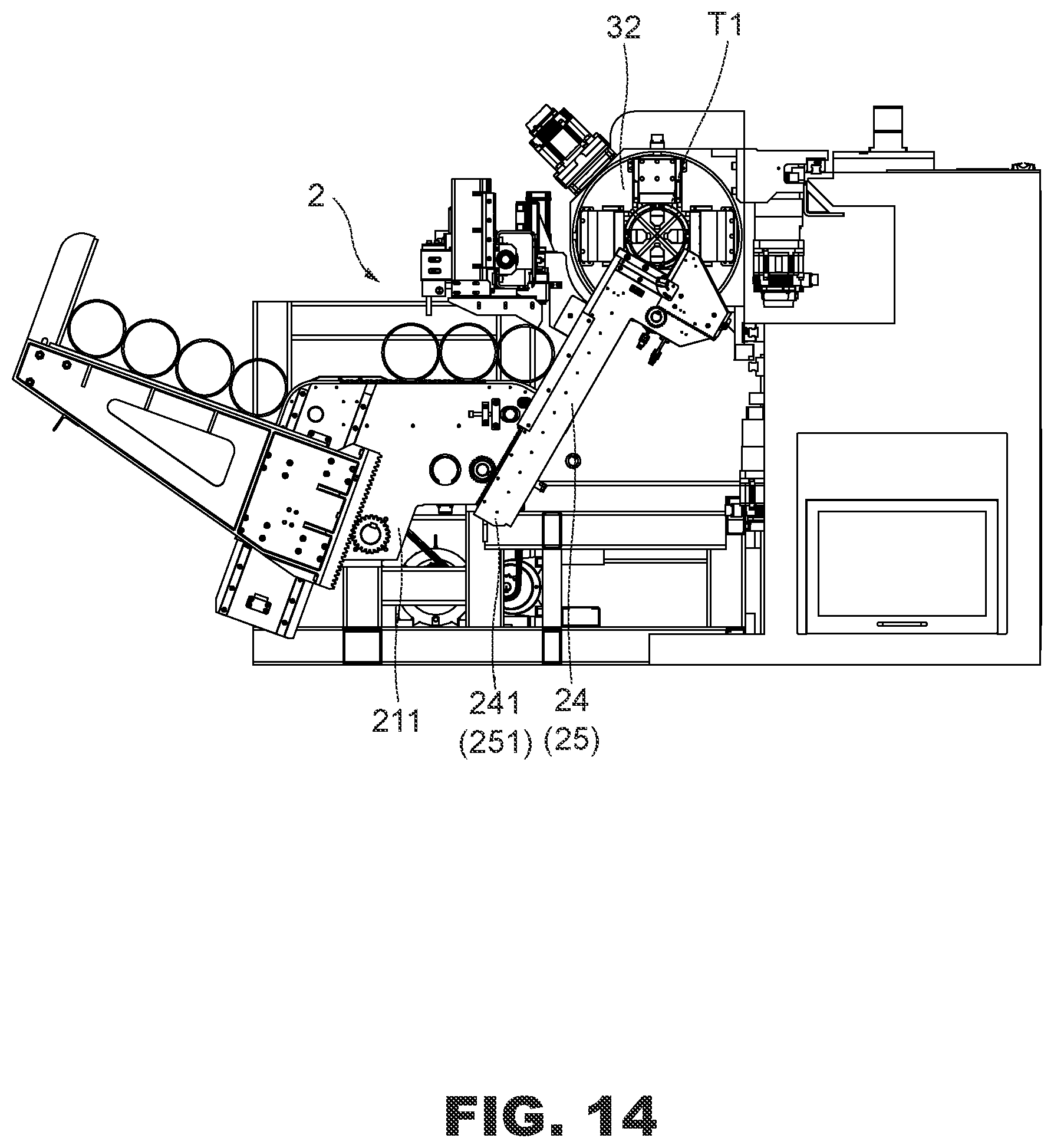 Patent US12318880 Figure 14 – Pipe feeding machine