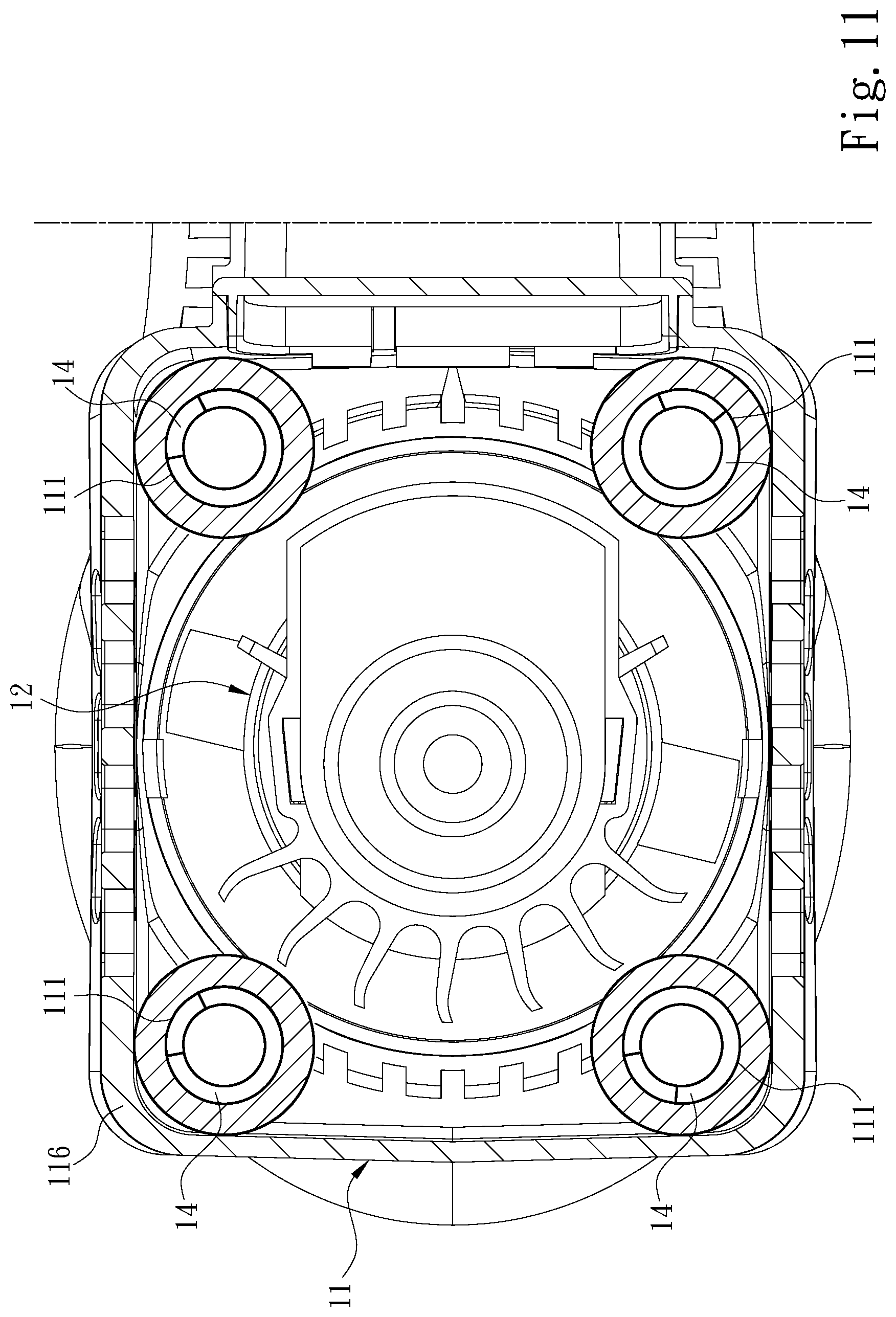 Patent US12318885 Figure 8 – Sanding disc stabilizing structure of orbital sander