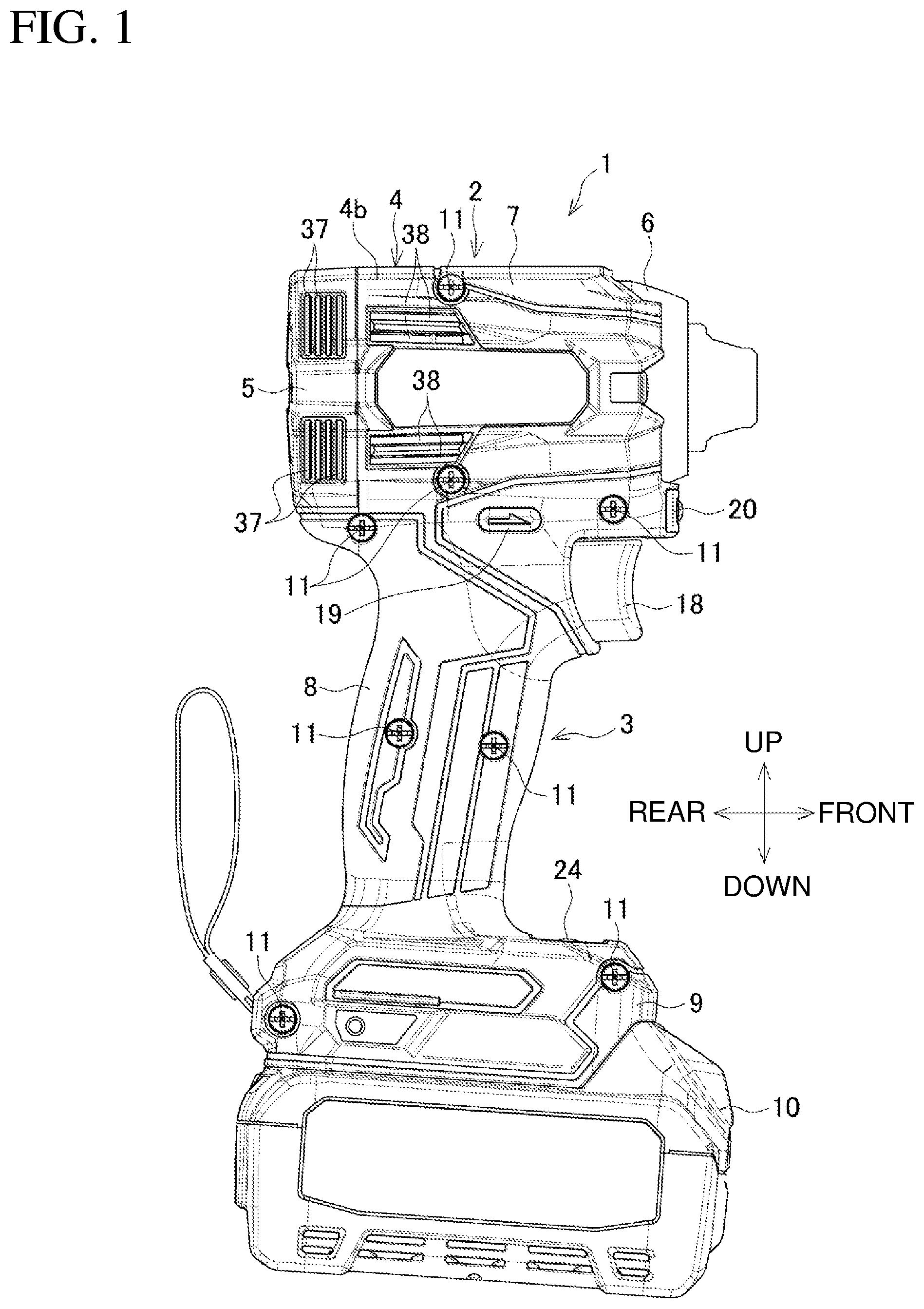 Patent US12318890 Figure 1 – Impact tool