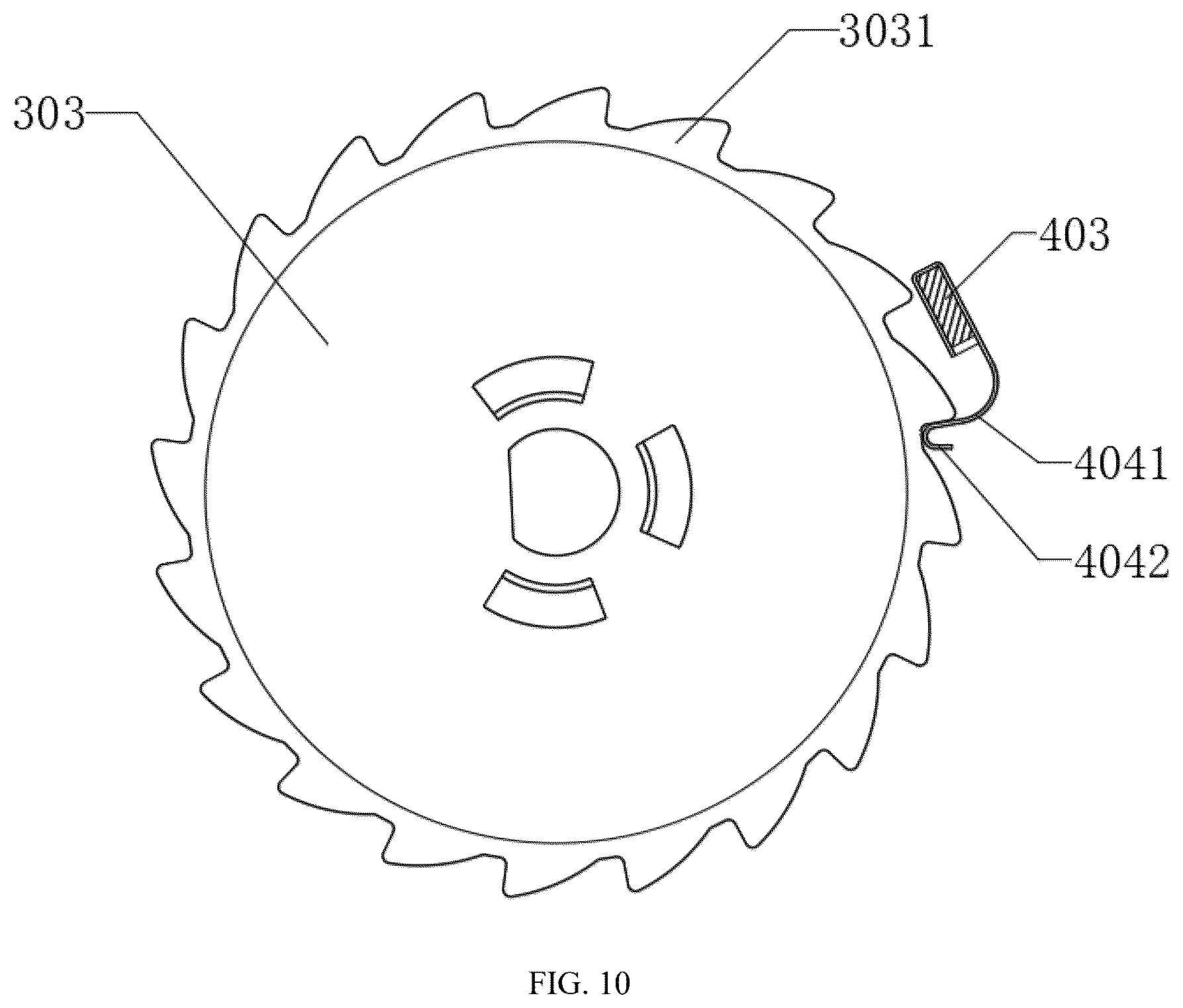 Patent US12318894 Figure 10 – Ratchet-type tensioning device