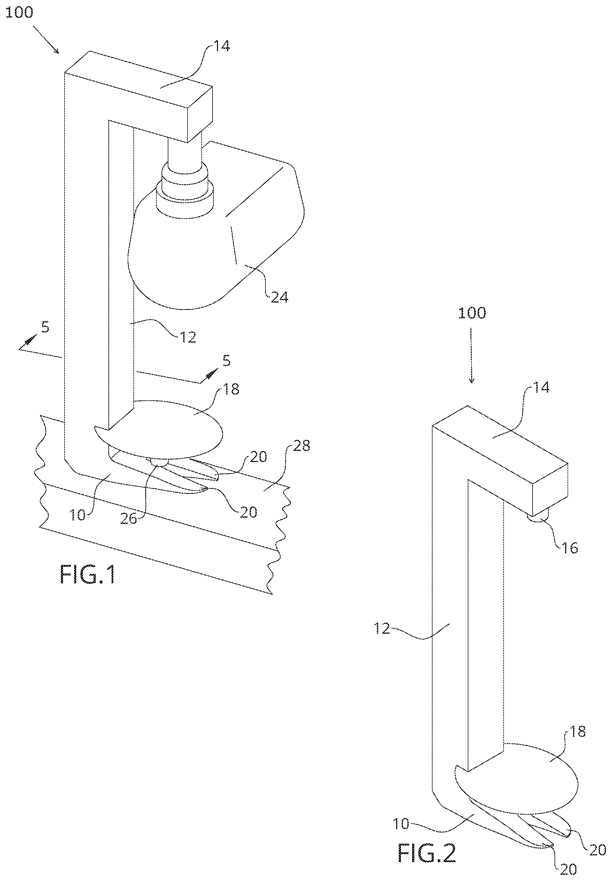 Patent US12318901 Figure 1 – Nail pulling or removing device for use with a palm nailer