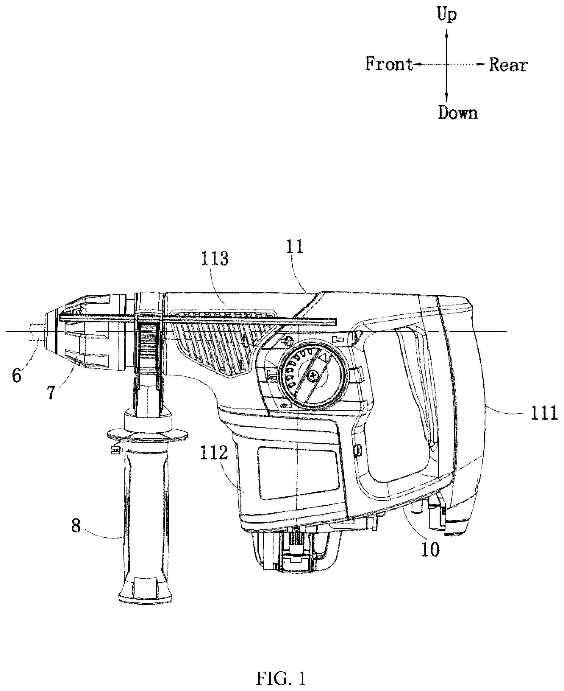 Patent US12318903 Figure 1 – Power tool and hammer drill