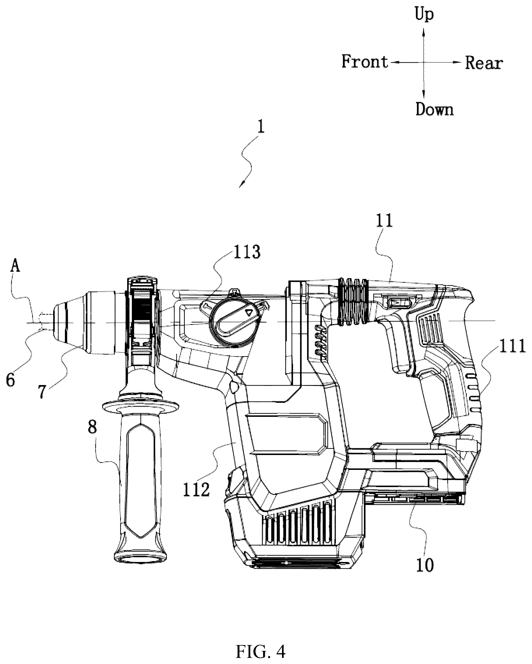 Patent US12318903 Figure 4 – Power tool and hammer drill